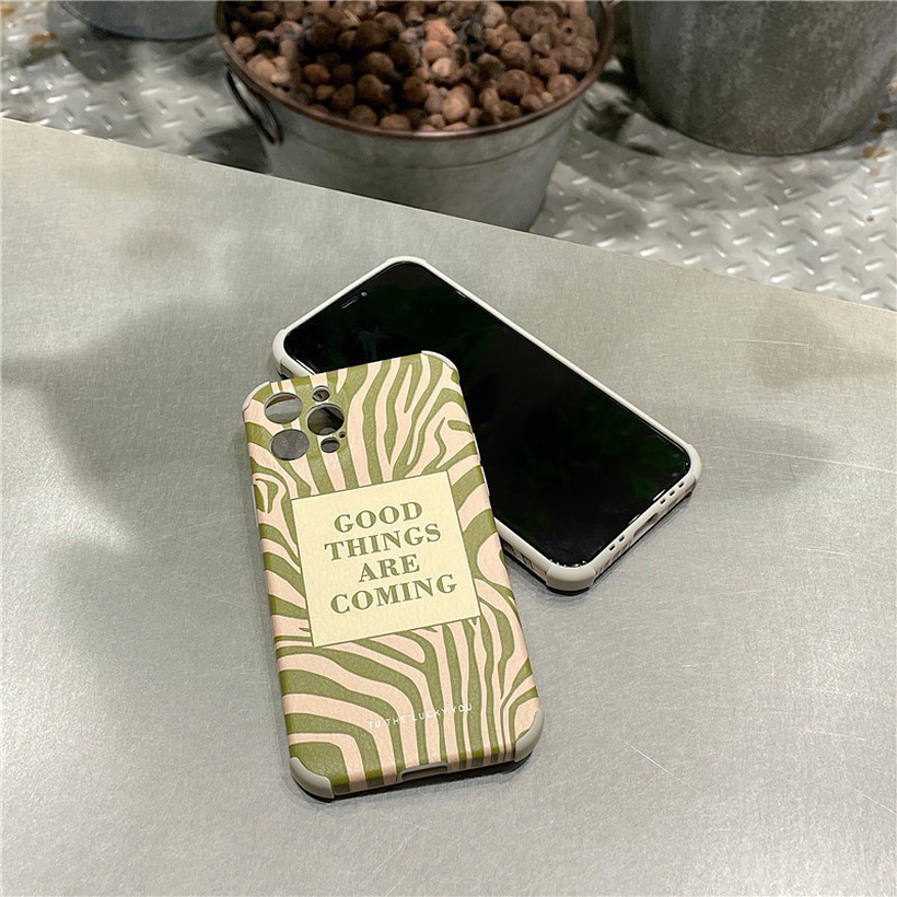 Green Zebra Pattern Label Mobile Phone Case