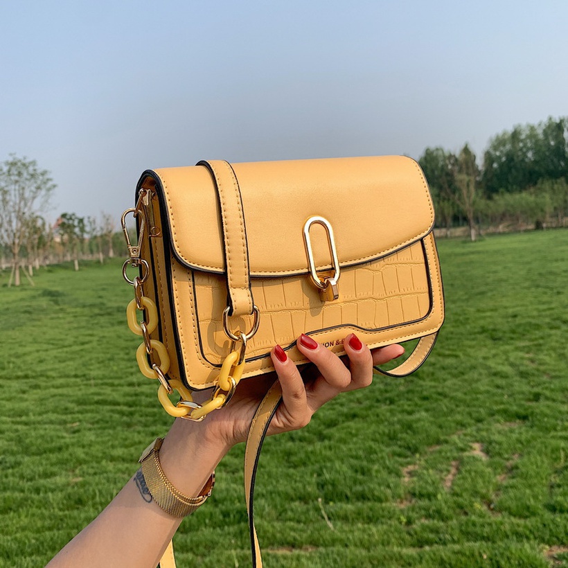Stylish Stone Pattern Shoulder Small Square Bag
