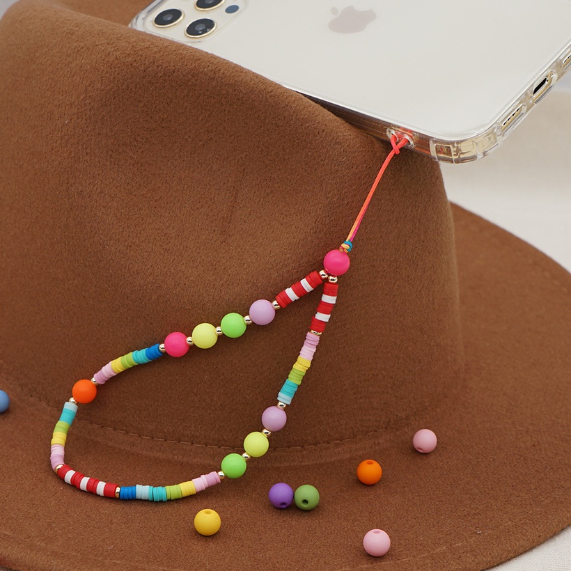 Bohemian Style Gradient Short Beaded Mobile Phone Lanyard