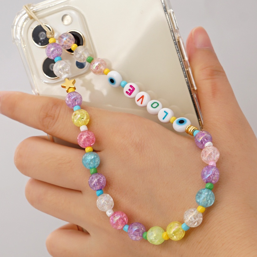 Korean Acrylic Phantom Color Beaded Mobile Phone