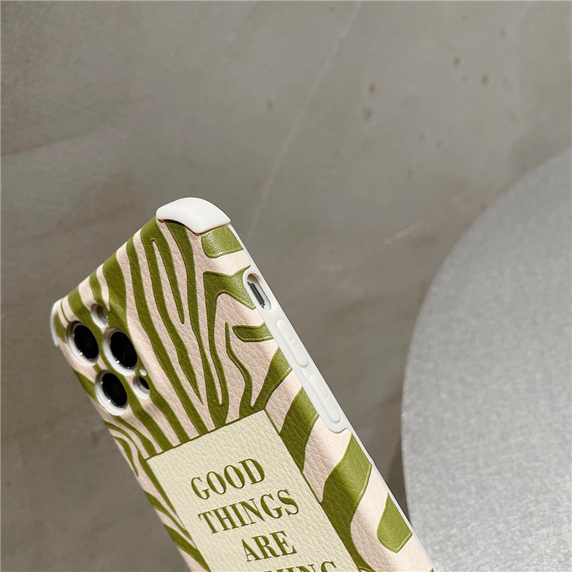 Green Zebra Pattern Label Mobile Phone Case