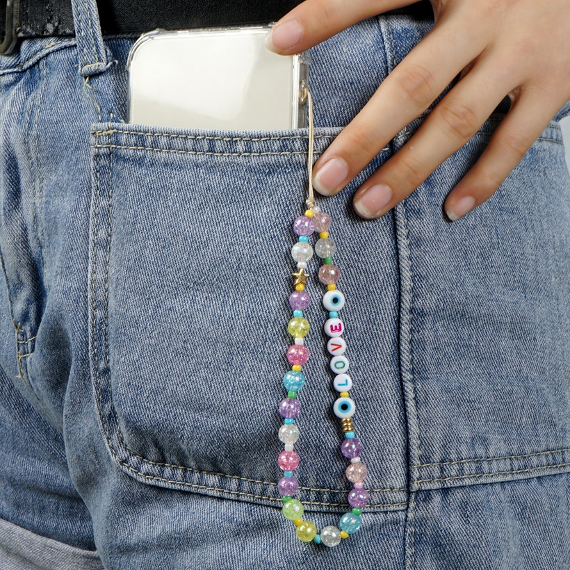 Korean Acrylic Phantom Color Beaded Mobile Phone