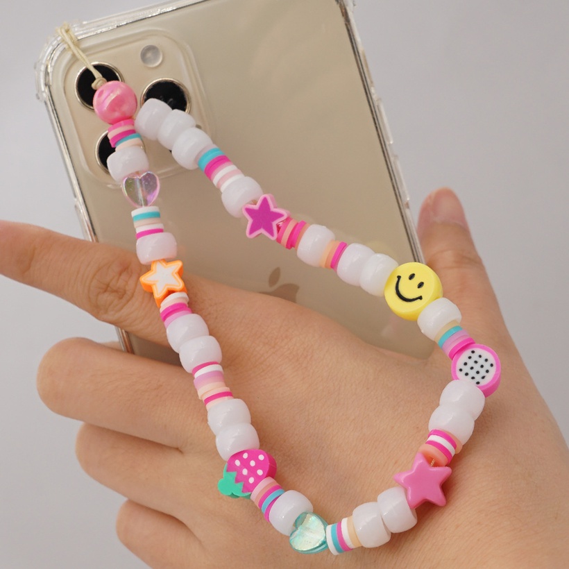 Accessories Acrylic Mixed Color Soft Pottery Fruit Mobile Phone Chain