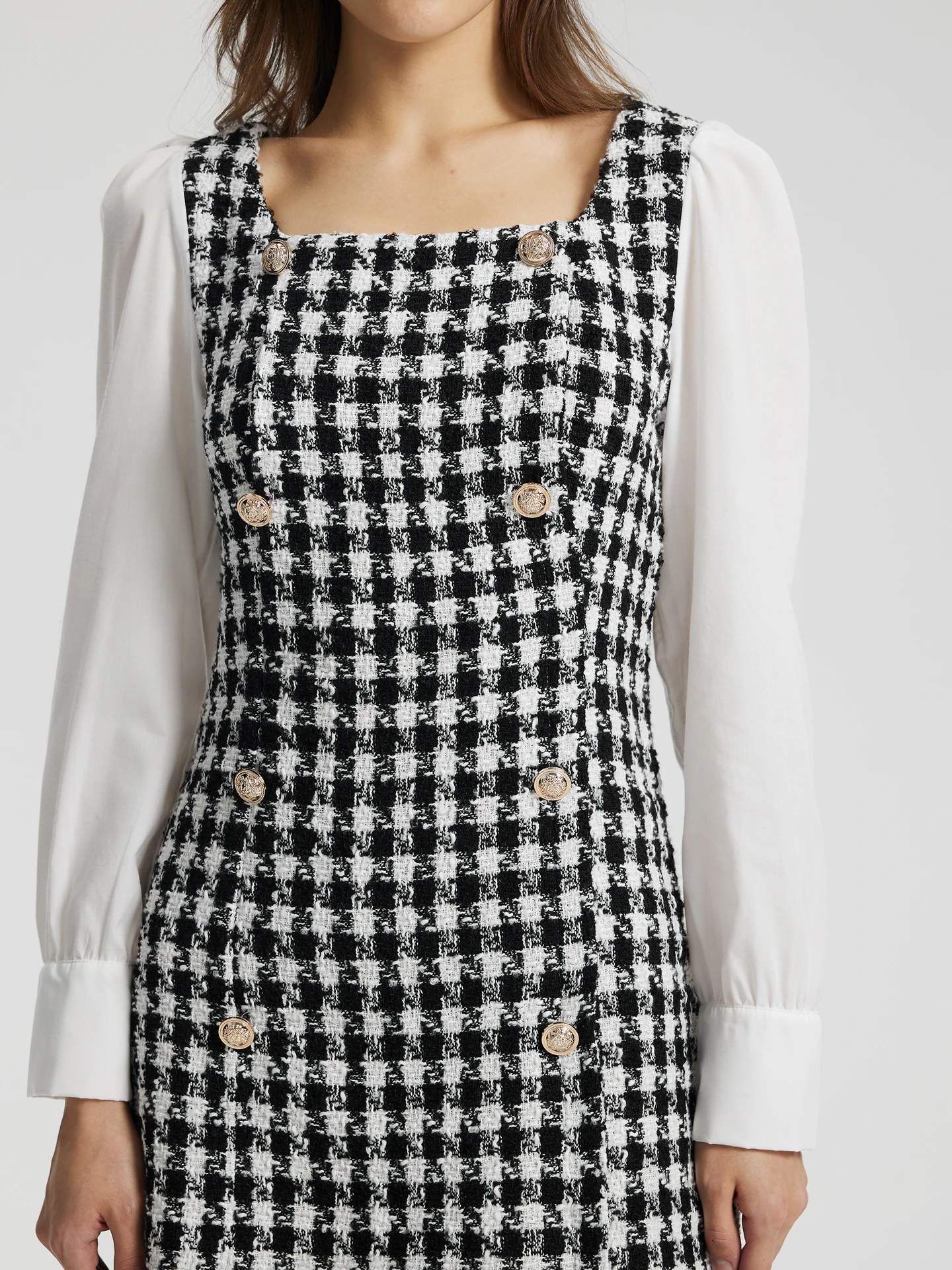 Blazer Dress IN Black-White