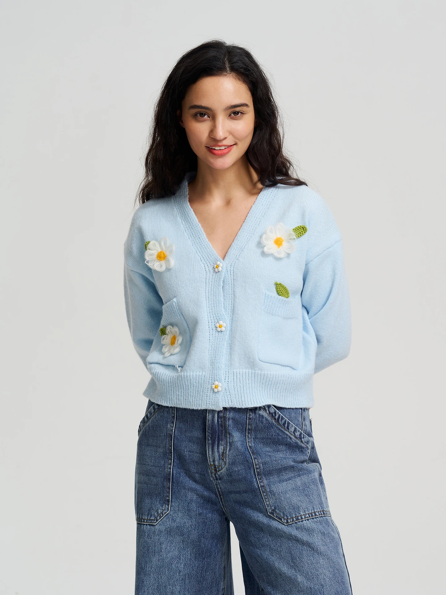 Knit Cardigan IN Blue