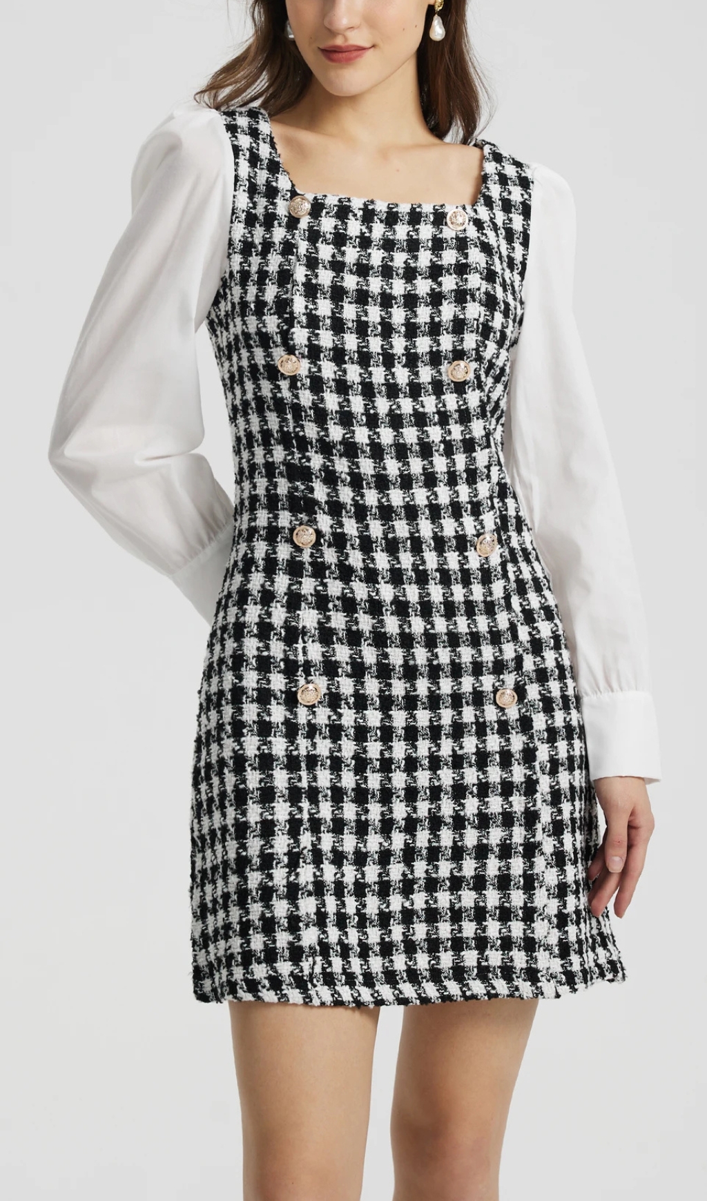 Blazer Dress IN Black-White