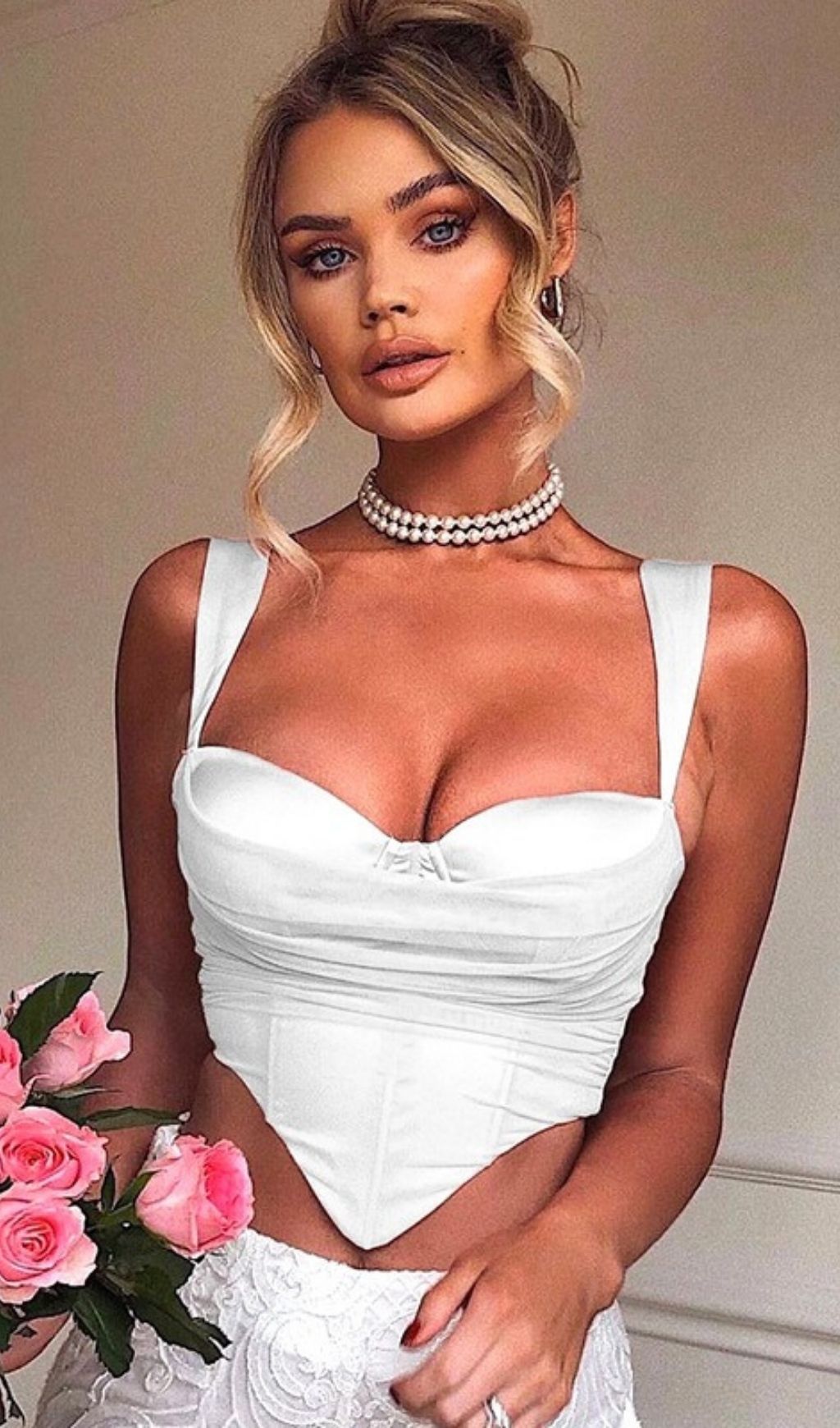 PINK MESH CROSET TOP