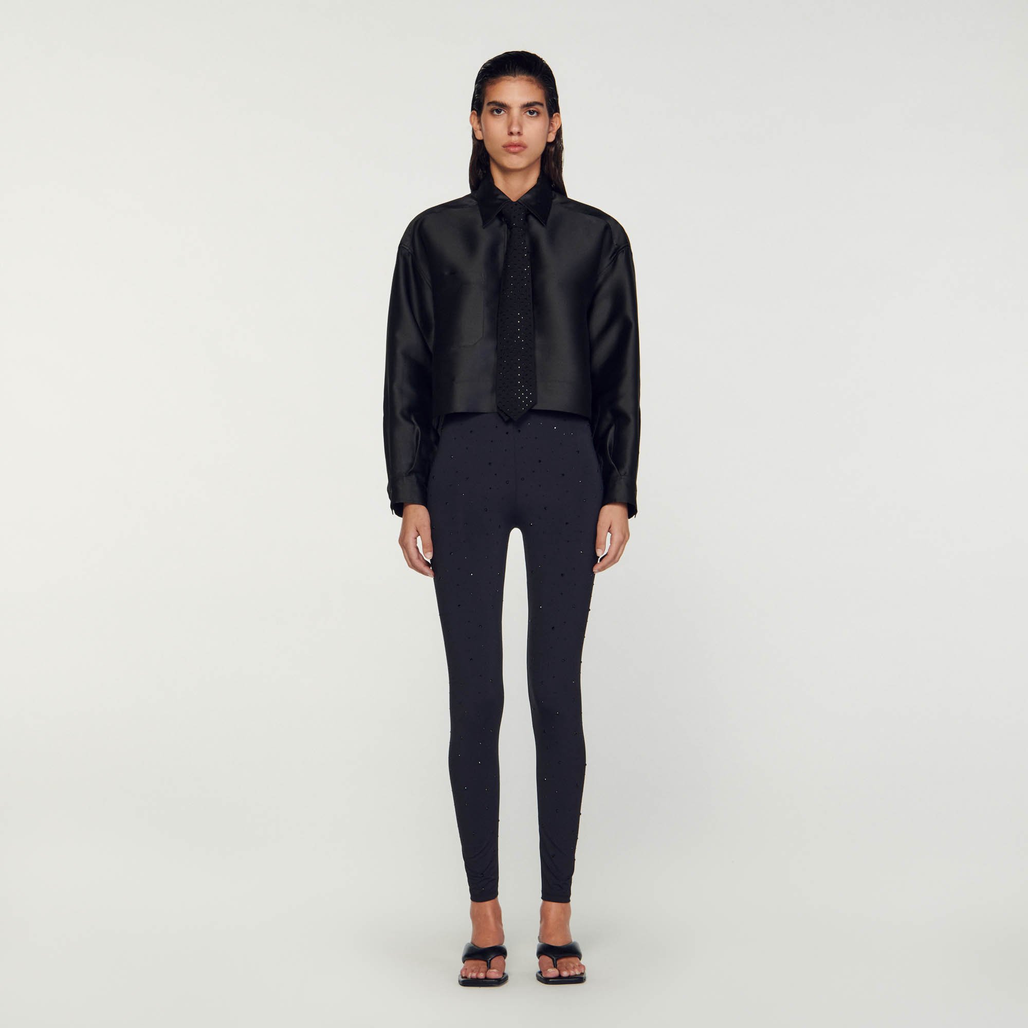 Oversized satin-effect shirt