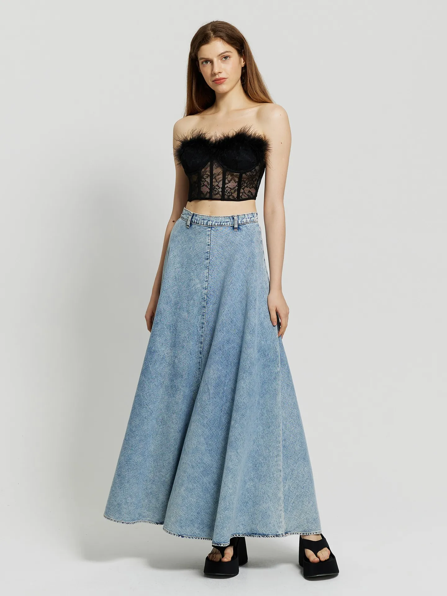 Sheer Tube Top in Black