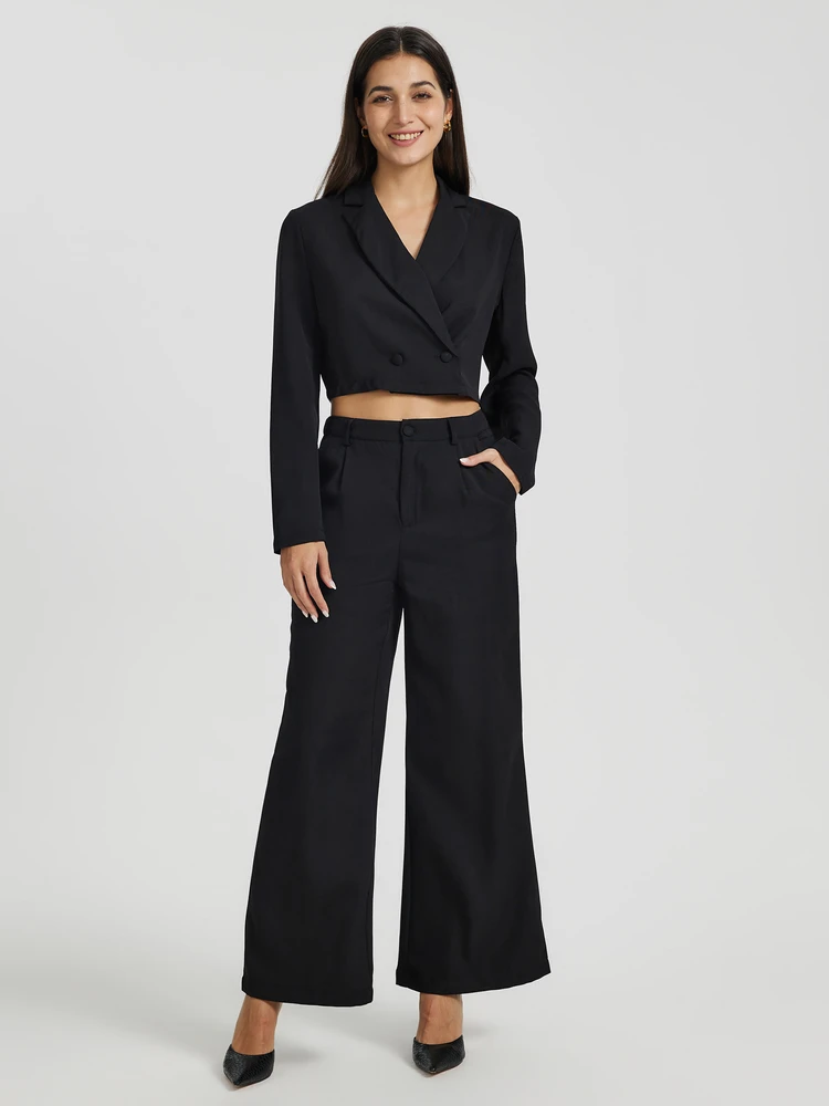 Lace Up A-Line Dress In Black