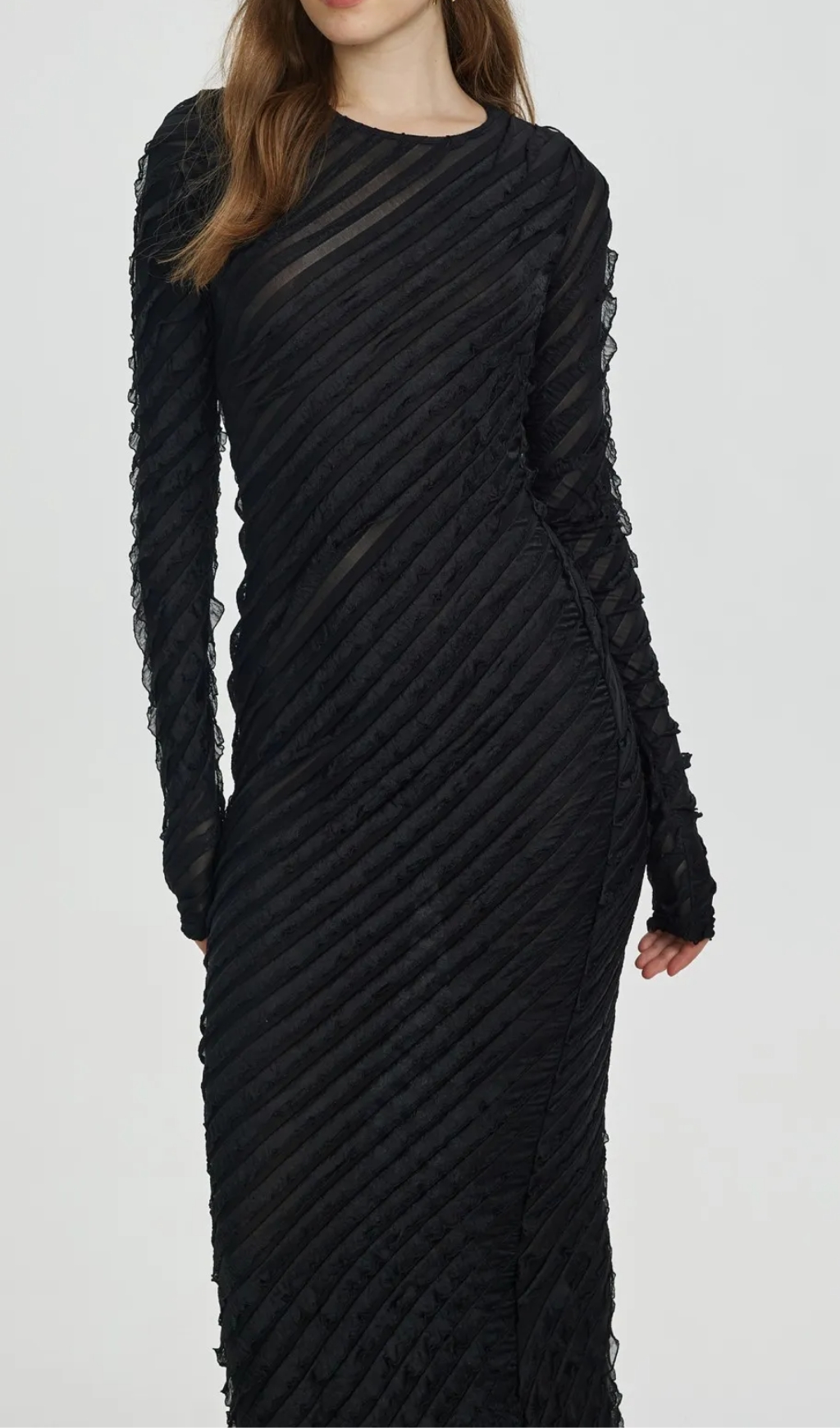 Tied Bodycon Dress in black