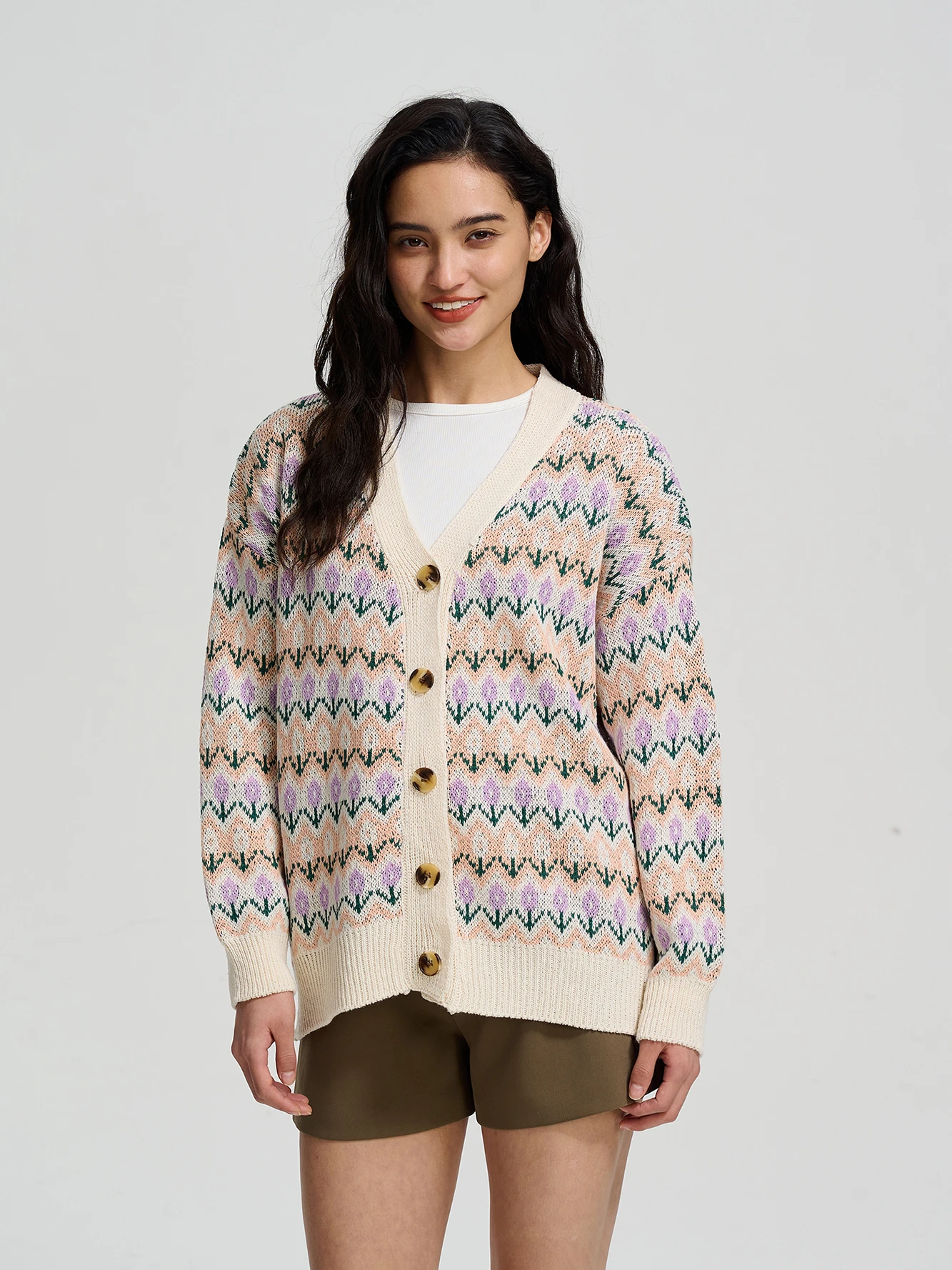 Knit Cardigan IN Light Pink