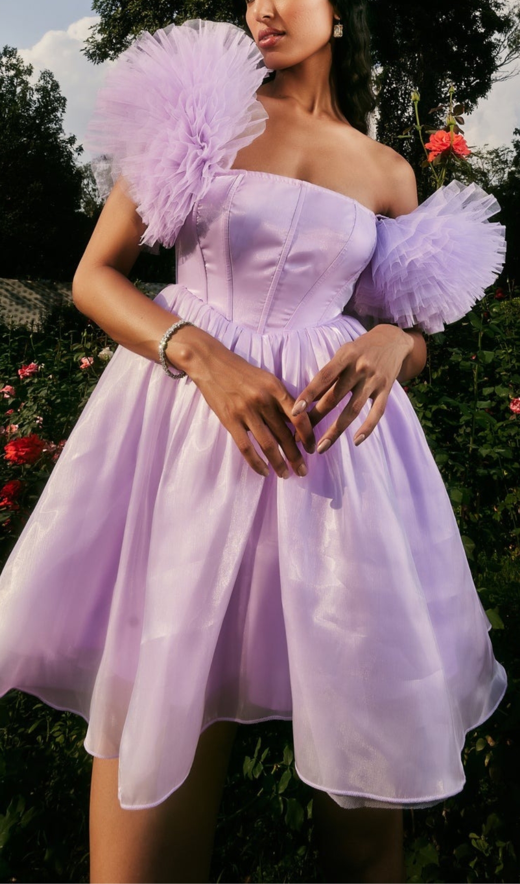 LAVENDER SHIMMER ORGANZA CORSET