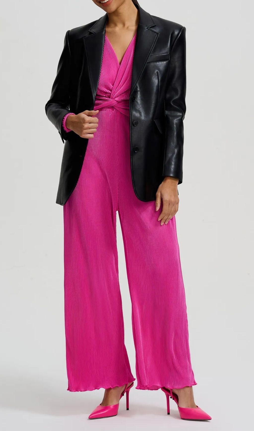 Knotted Jumpsuit in pot pink