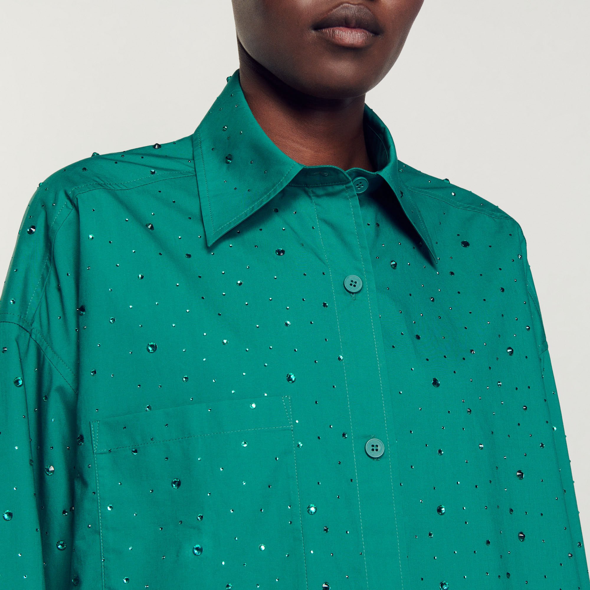 Rhinestone-embellished shirt