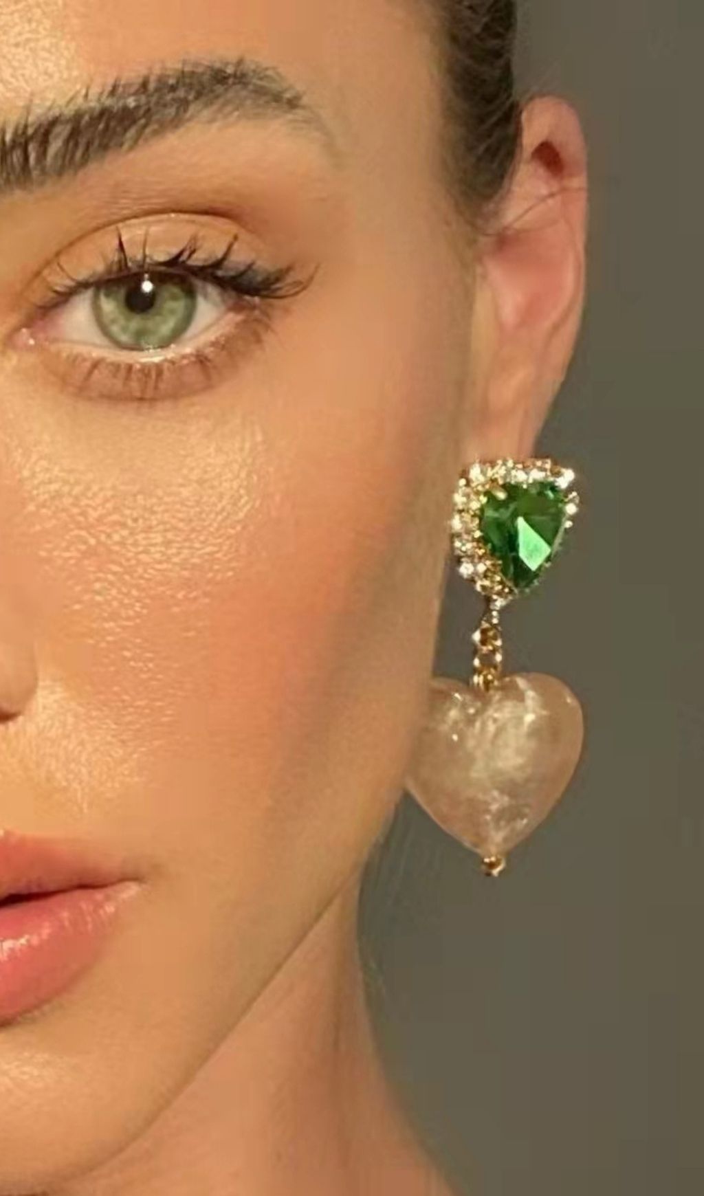 CRYSTAL HEART SHAPED EARRINGS