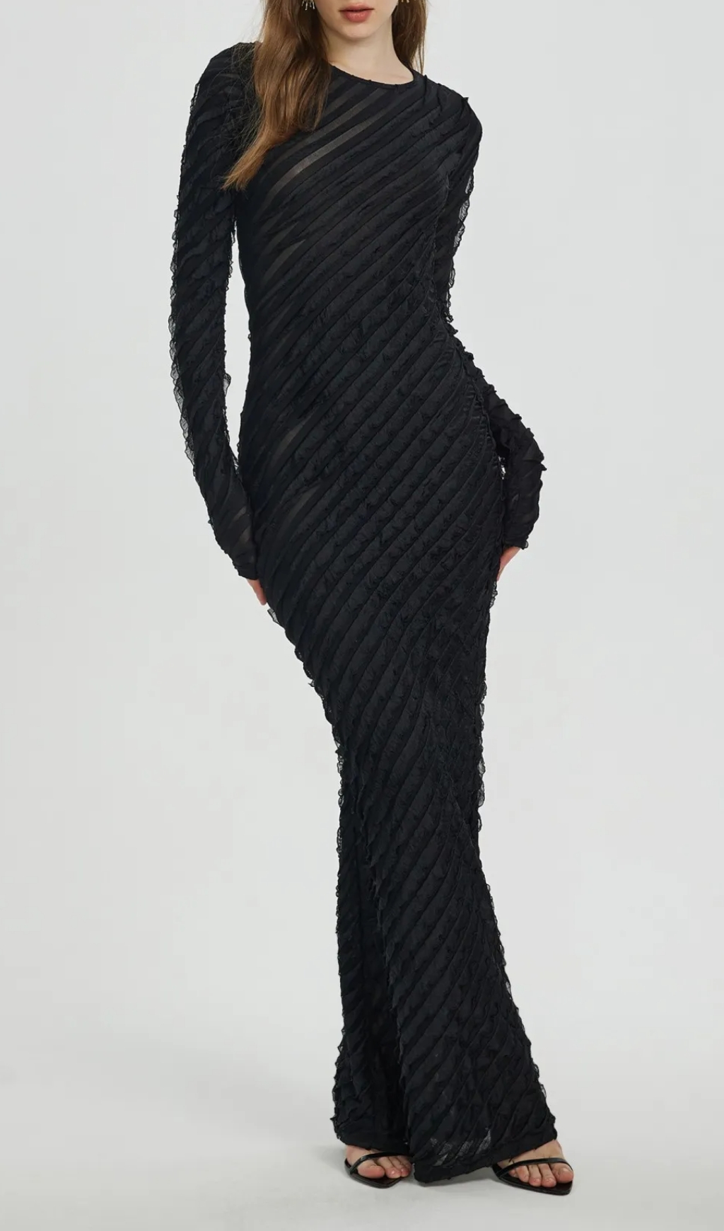 Tied Bodycon Dress in black