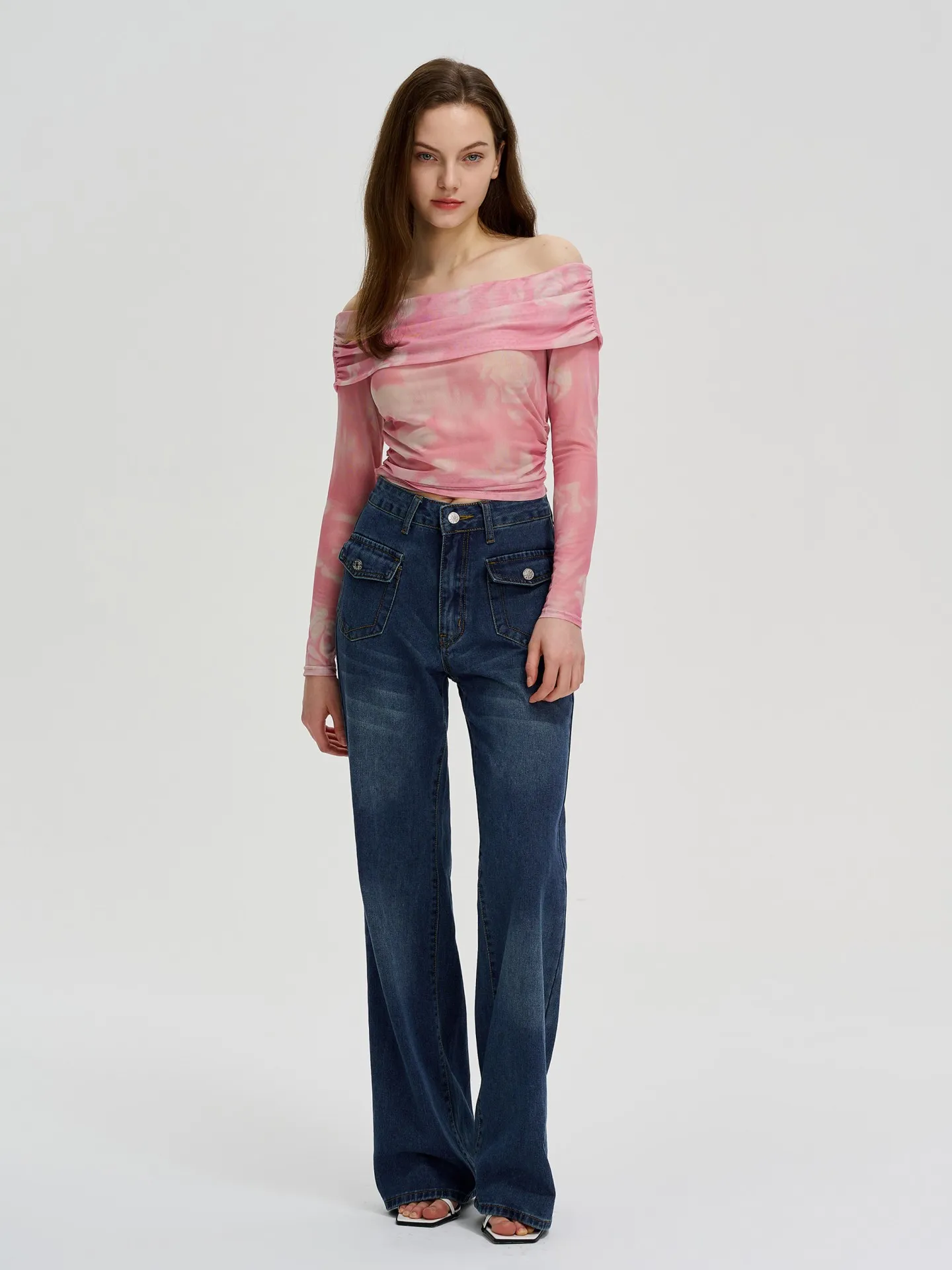 Sheer Pullover T-Shirt in Pink