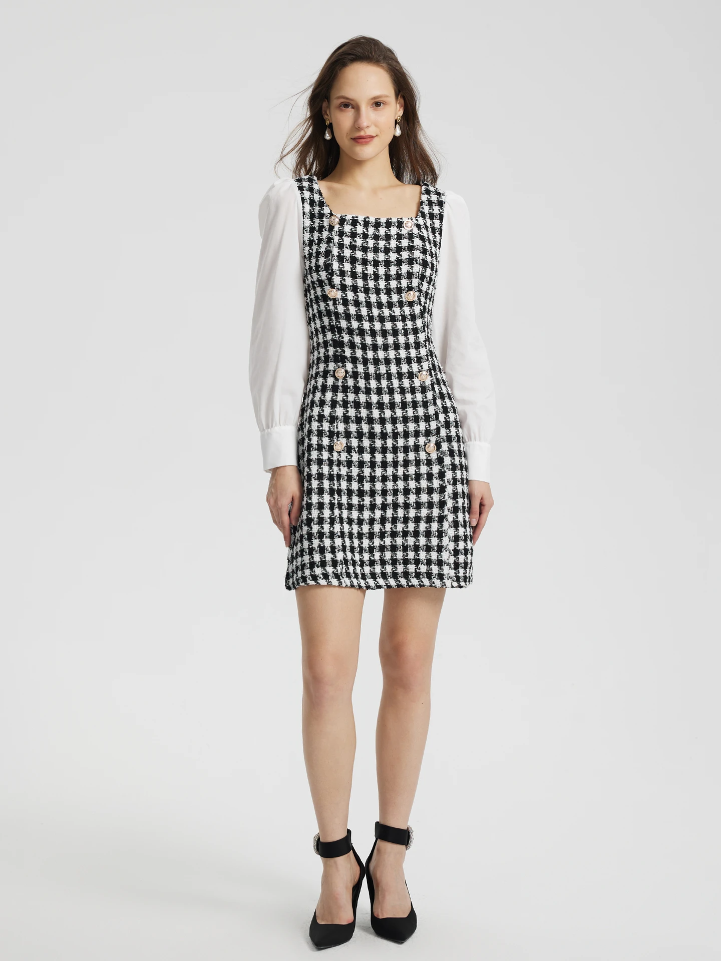 Blazer Dress IN Black-White