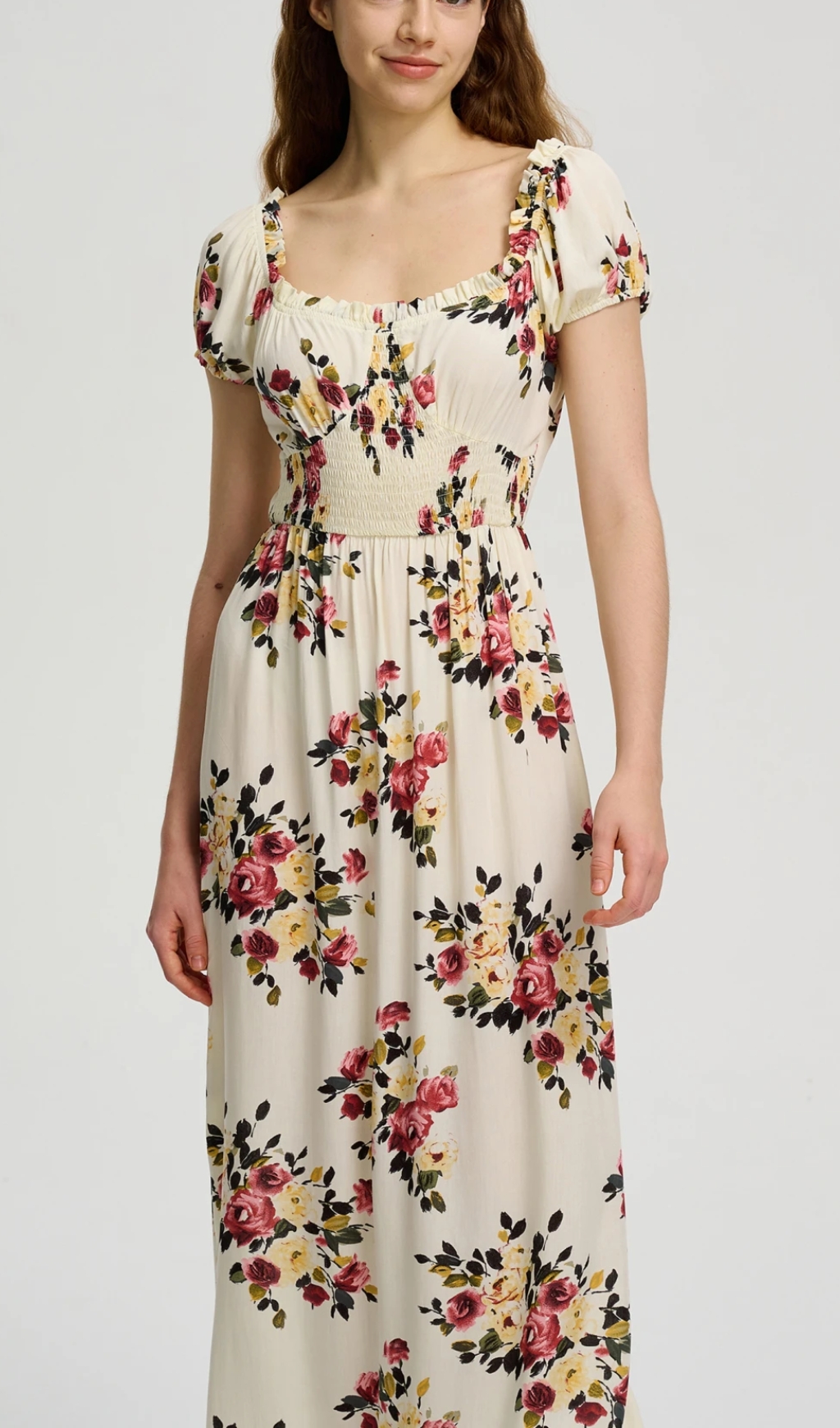 Slit A-Line Dress IN Off White