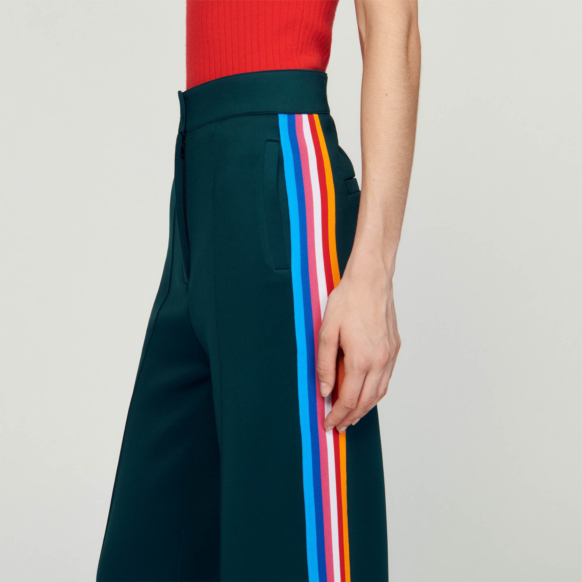 Trousers with side stripes