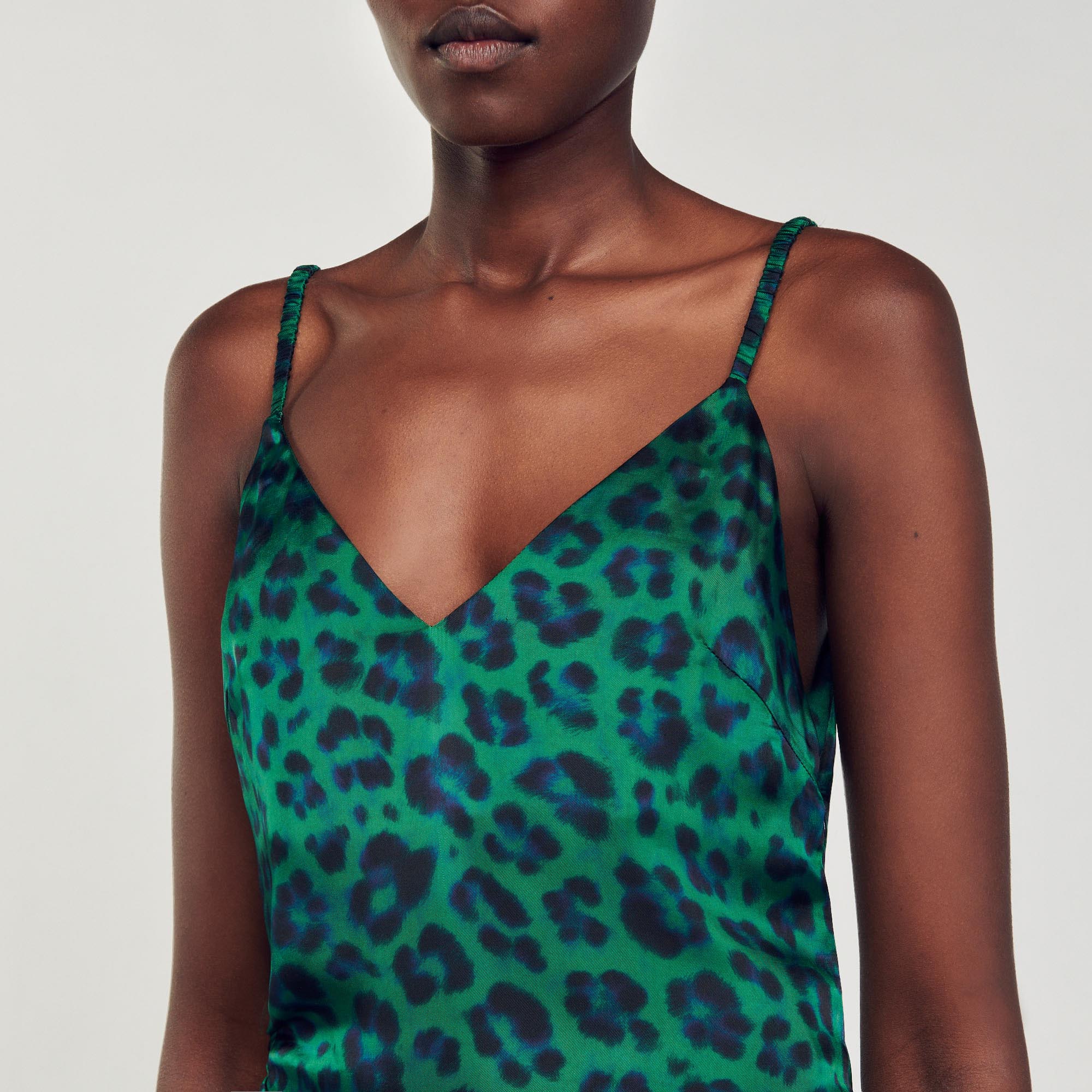 Leopard print slit dress