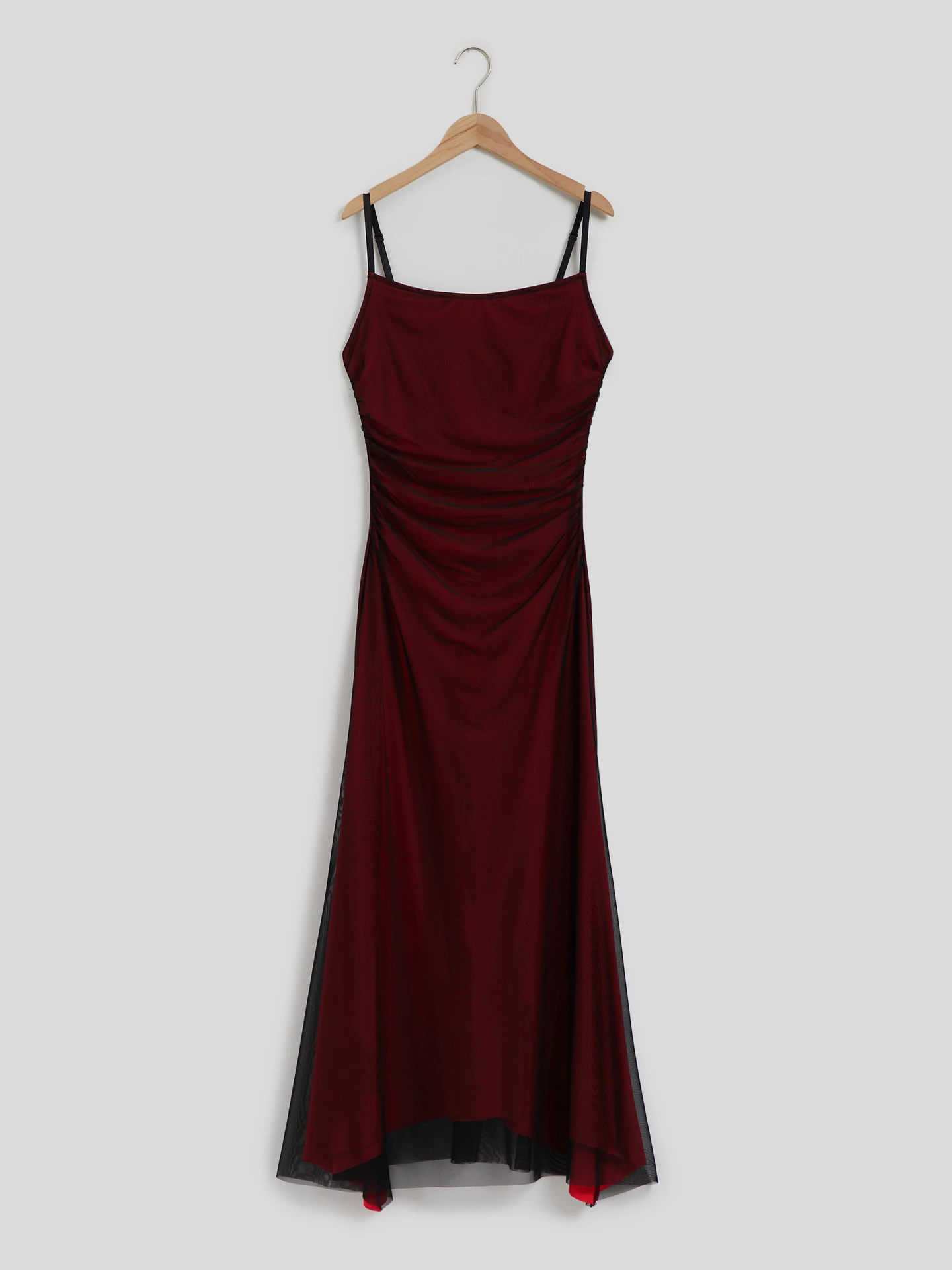 Gathered Bodycon Dress IN Burgundy