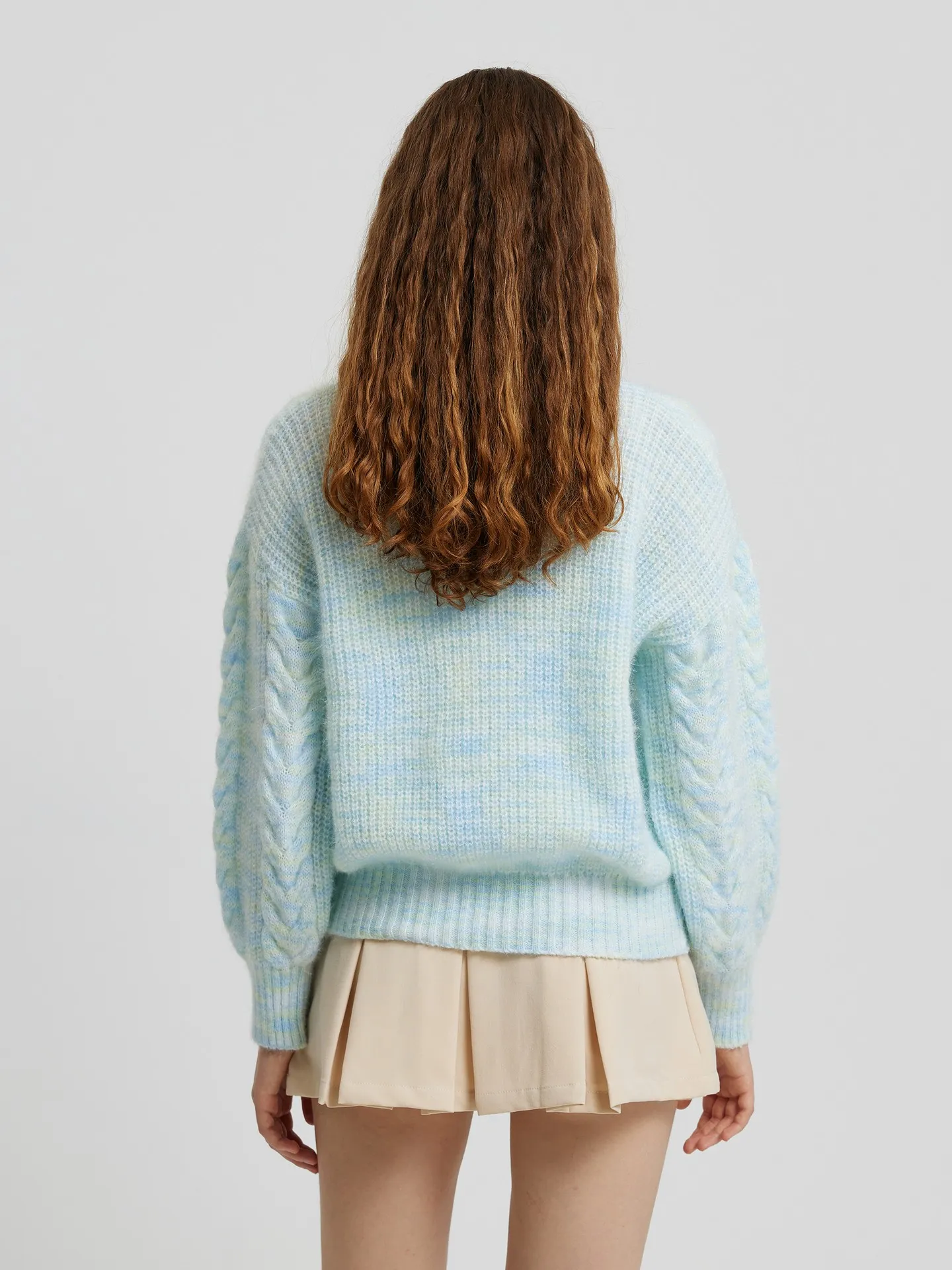 Buttoned Knit Cardigan IN Light Blue