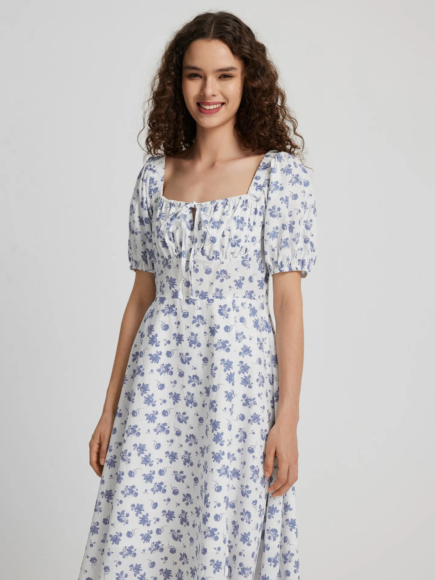 Flower Print A-line Dress IN