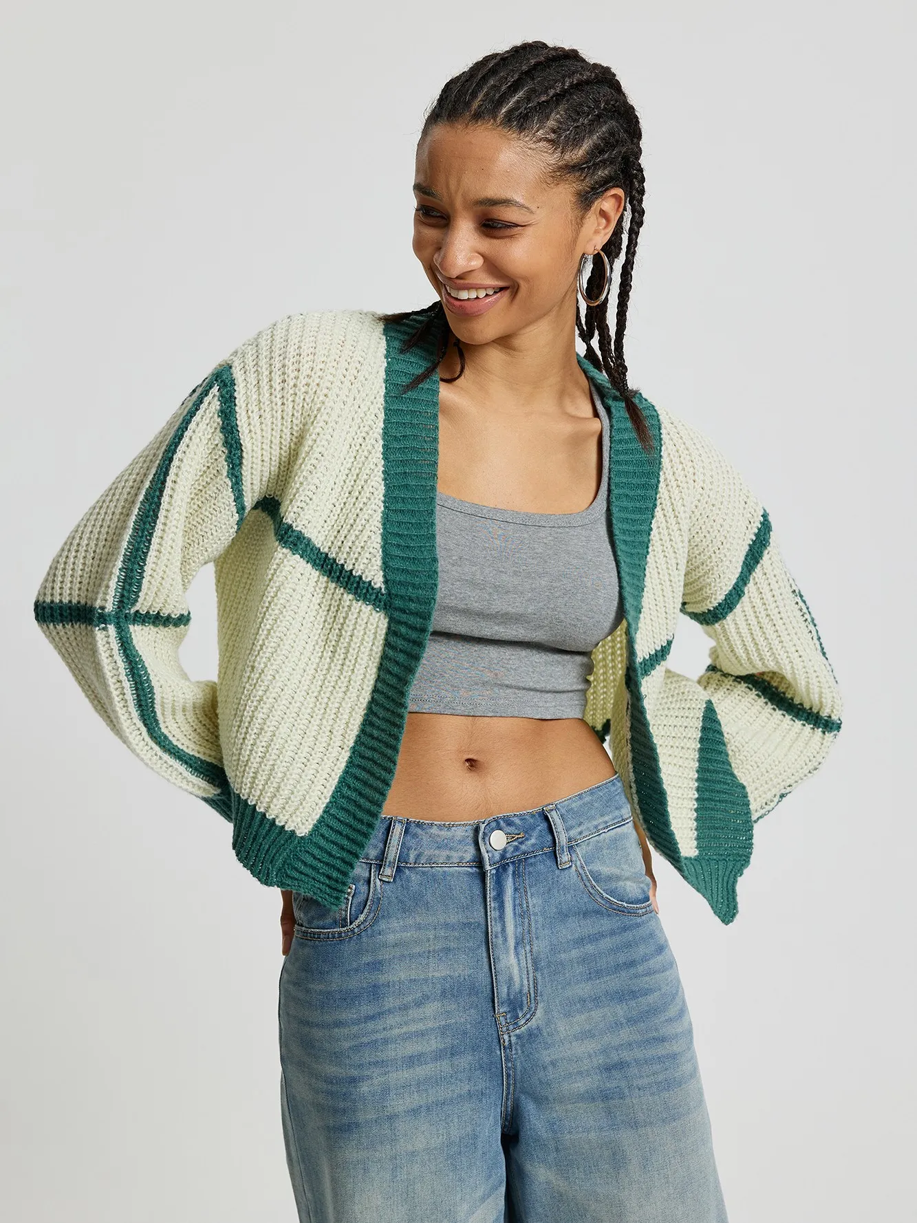 Knit Cardigan in Green