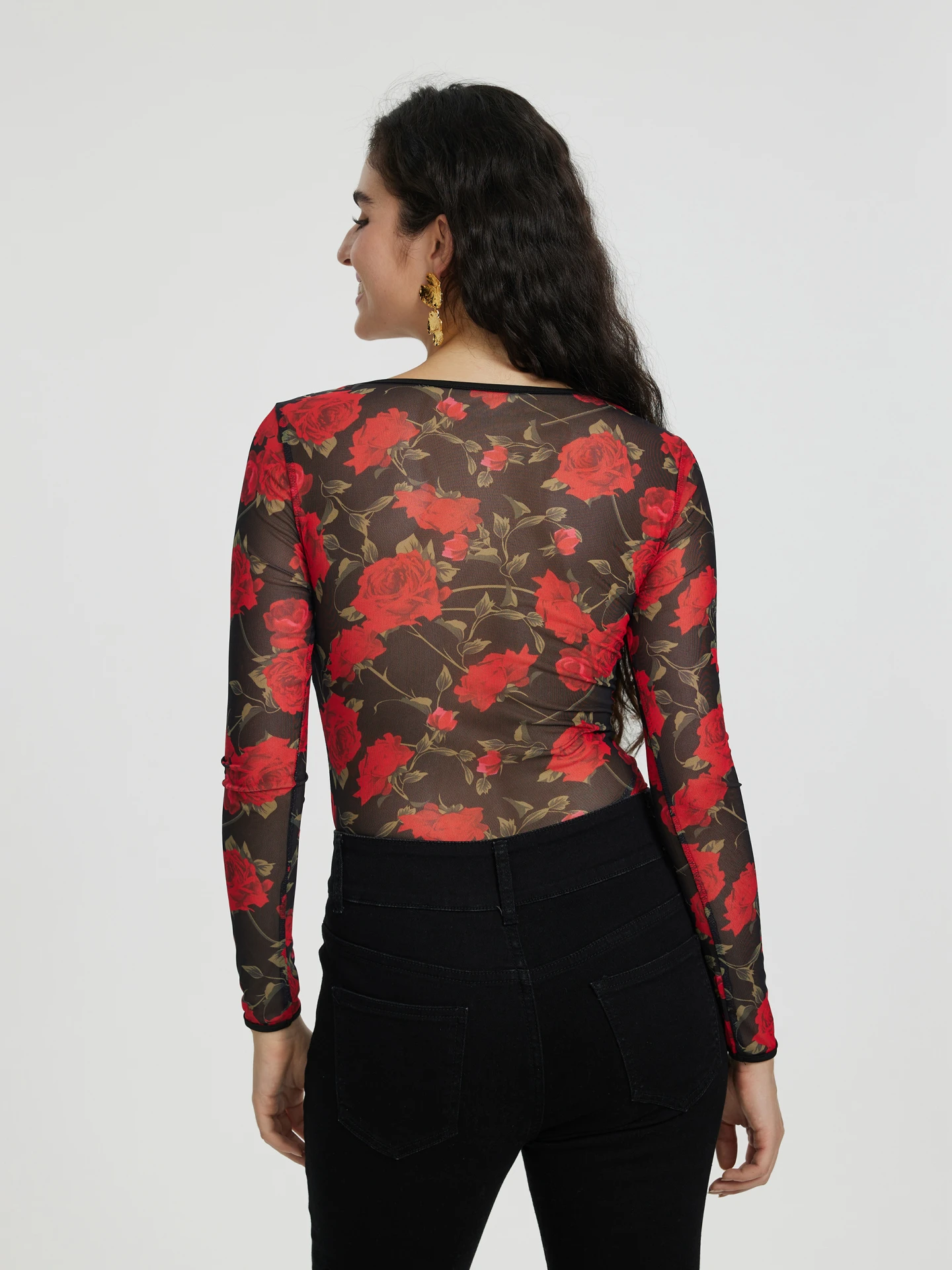 Knotted Bodysuit IN Black-Red