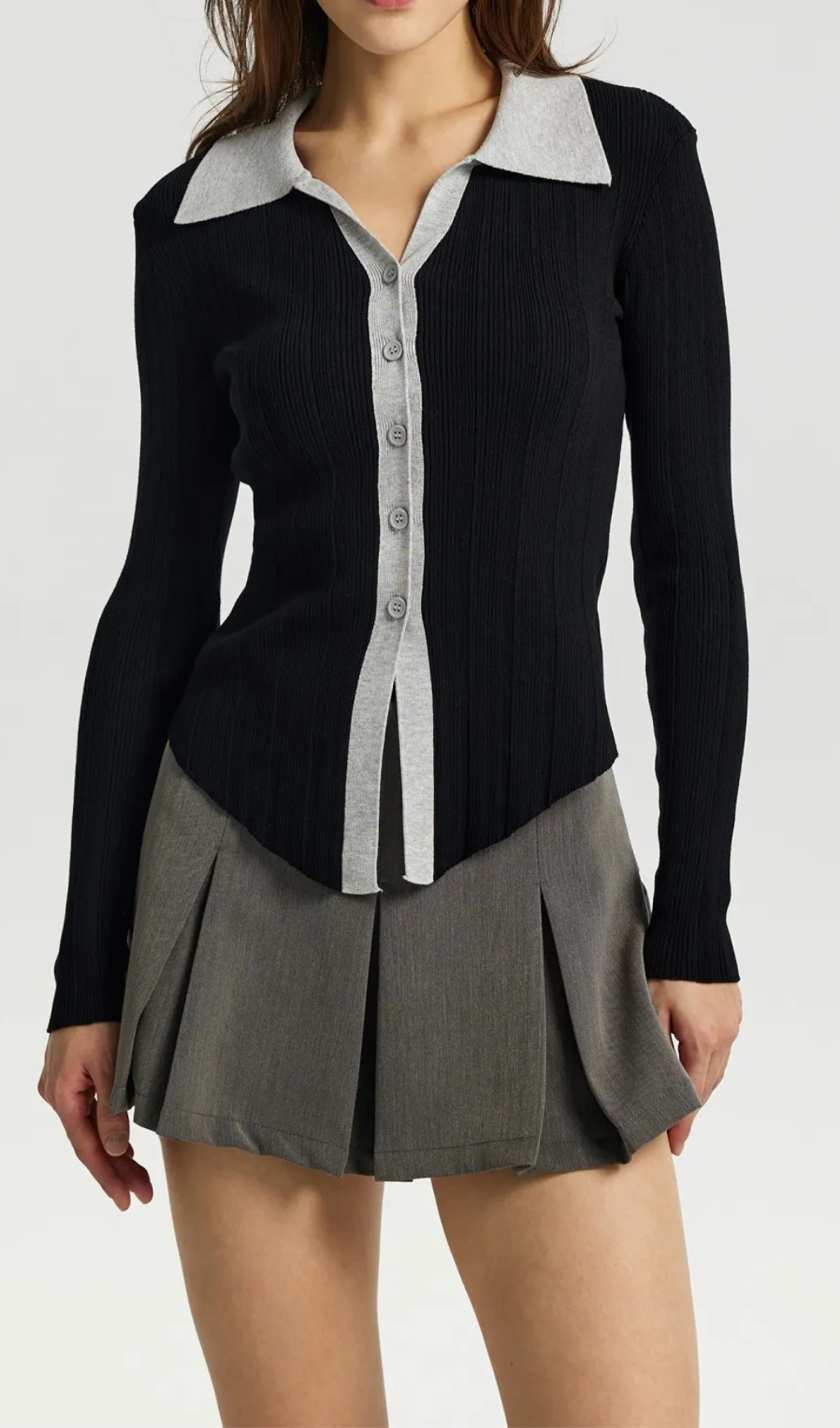 Buttoned Knit Cardigan