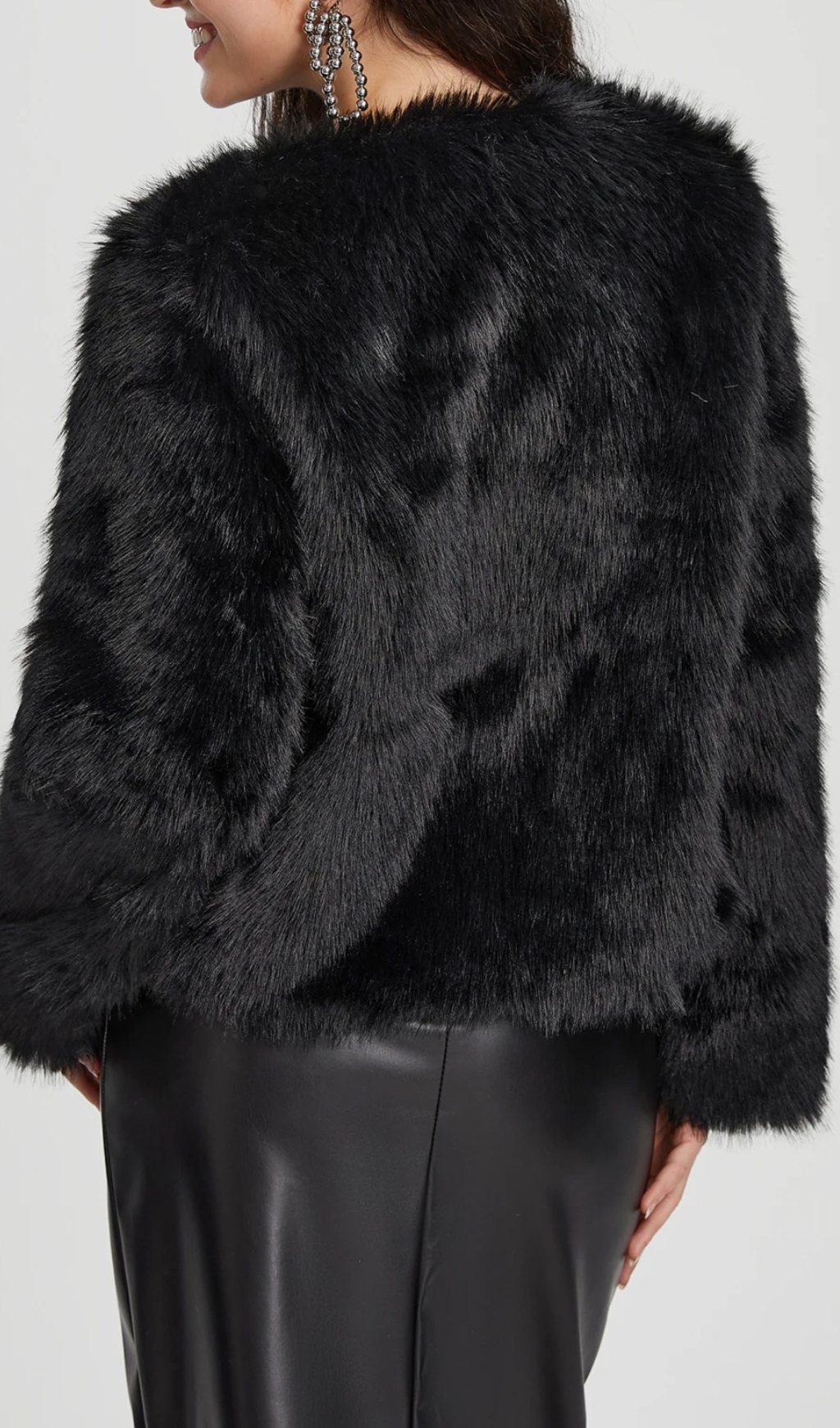 Faux Fur Coat In Black