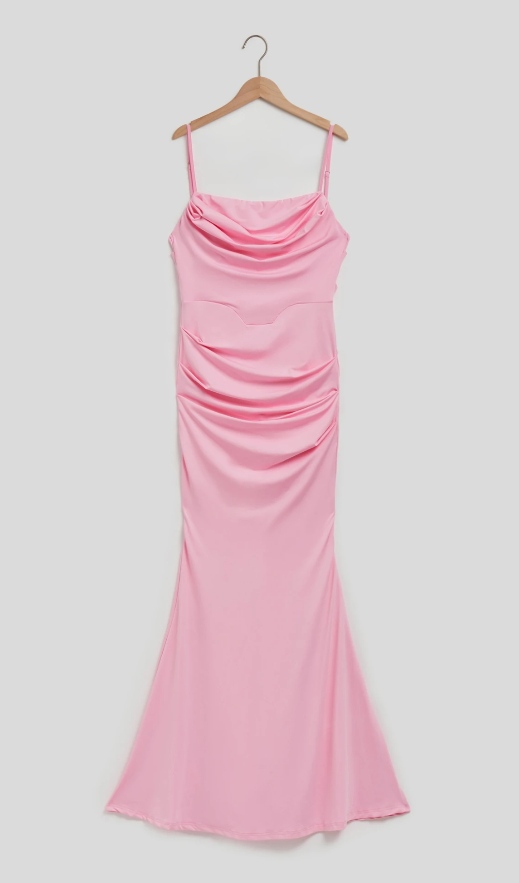 Maxi Gathered Cami Dress in pink