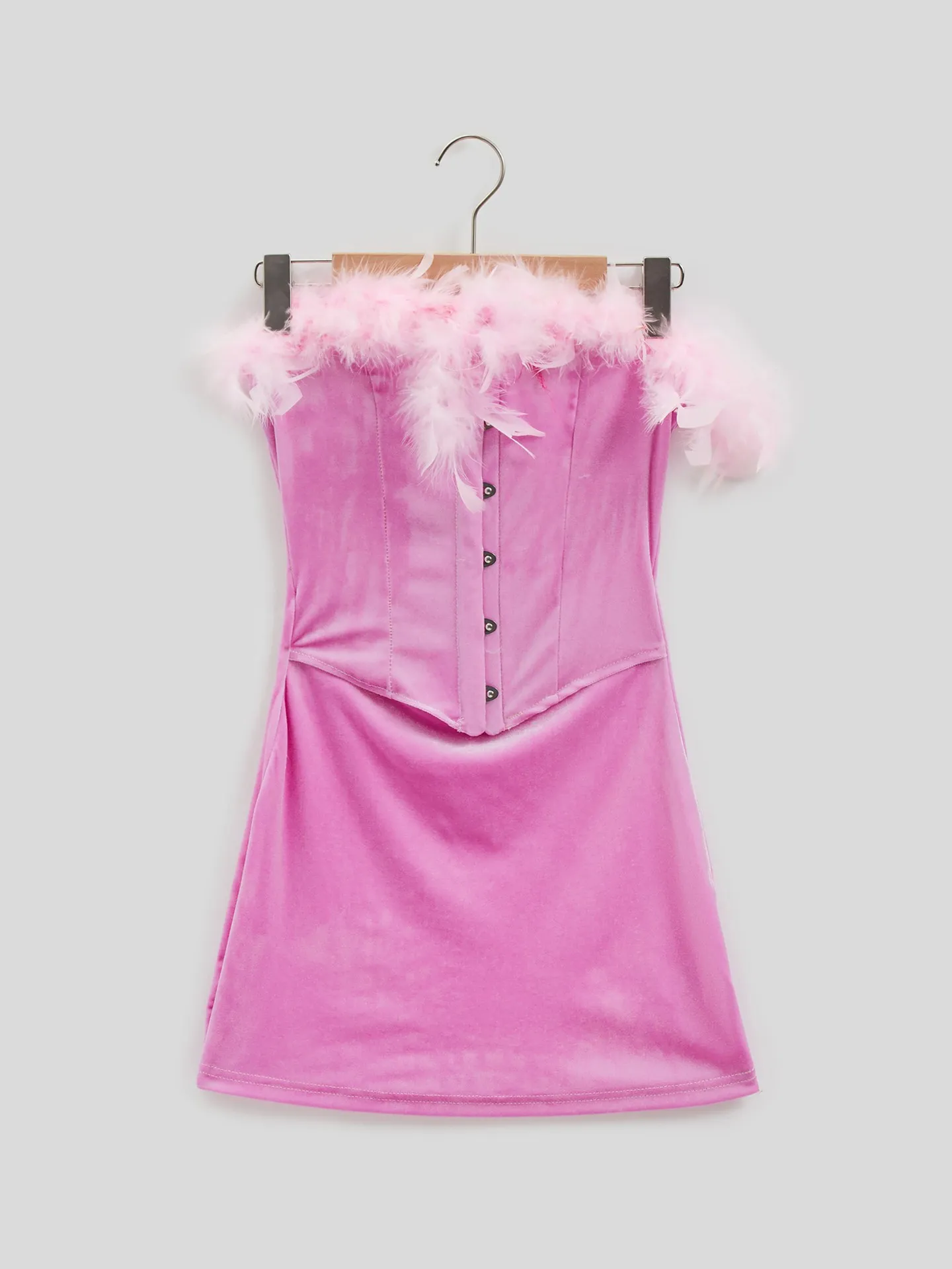 Feather Bodycon Dress IN Pink