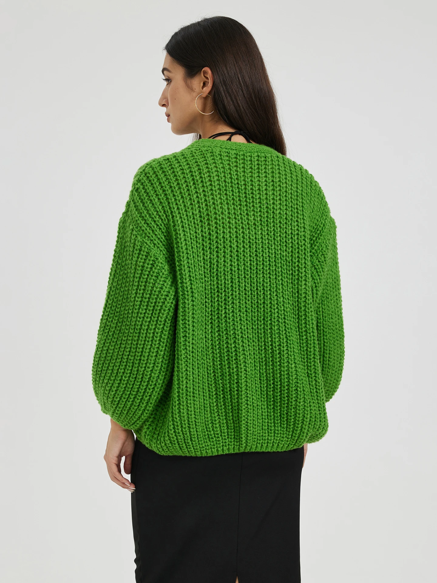 Knit Cardigan IN Green