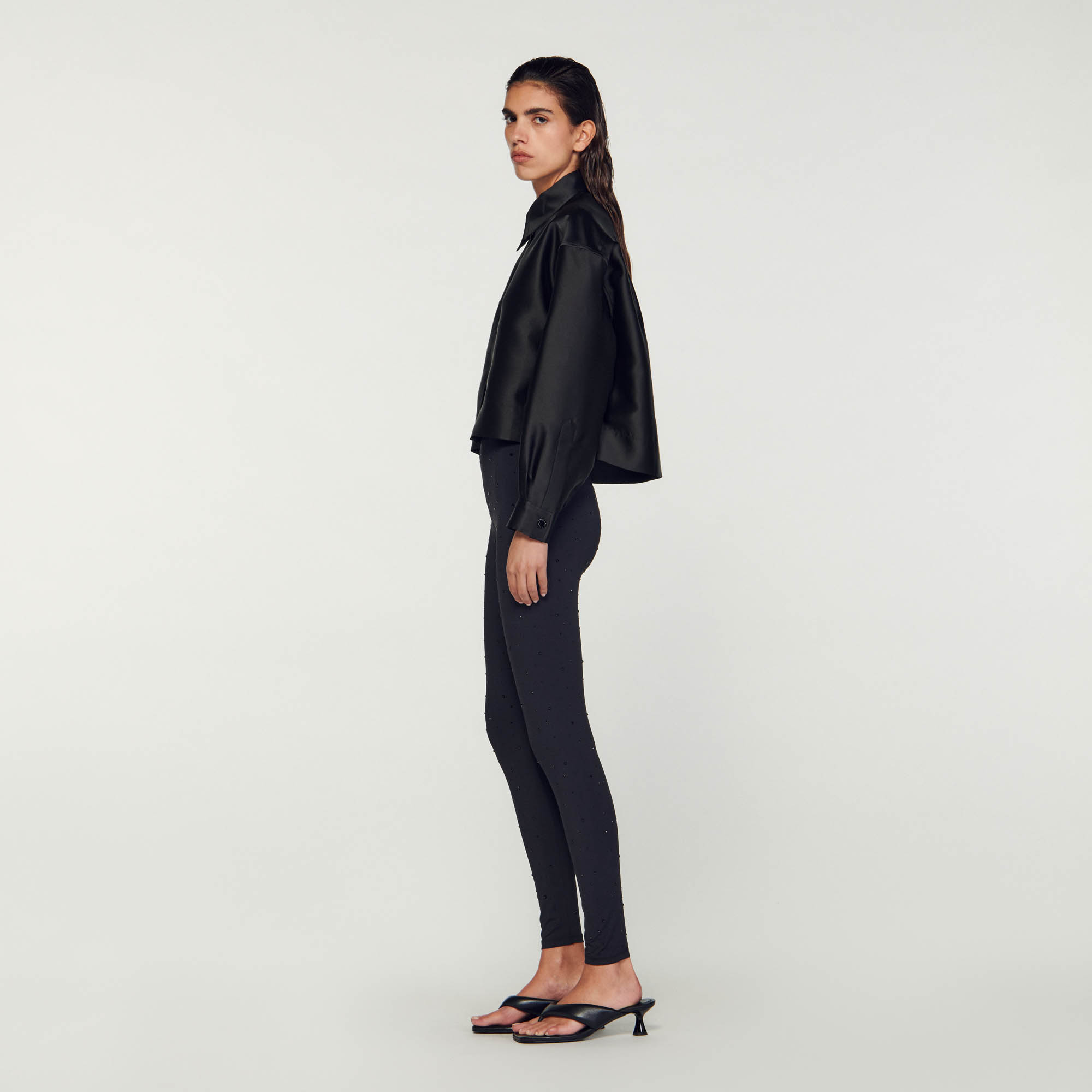 Oversized satin-effect shirt