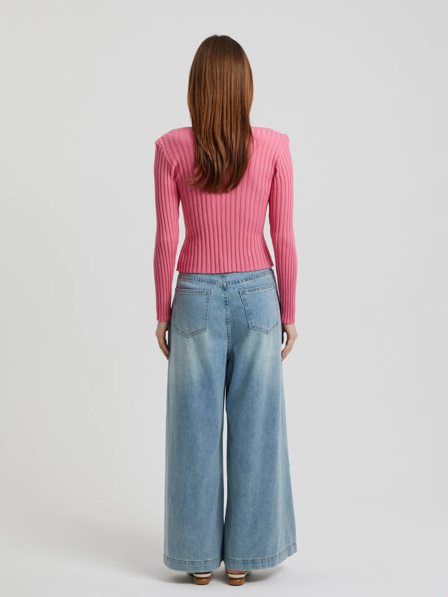 Buttoned Knit Top IN Pink