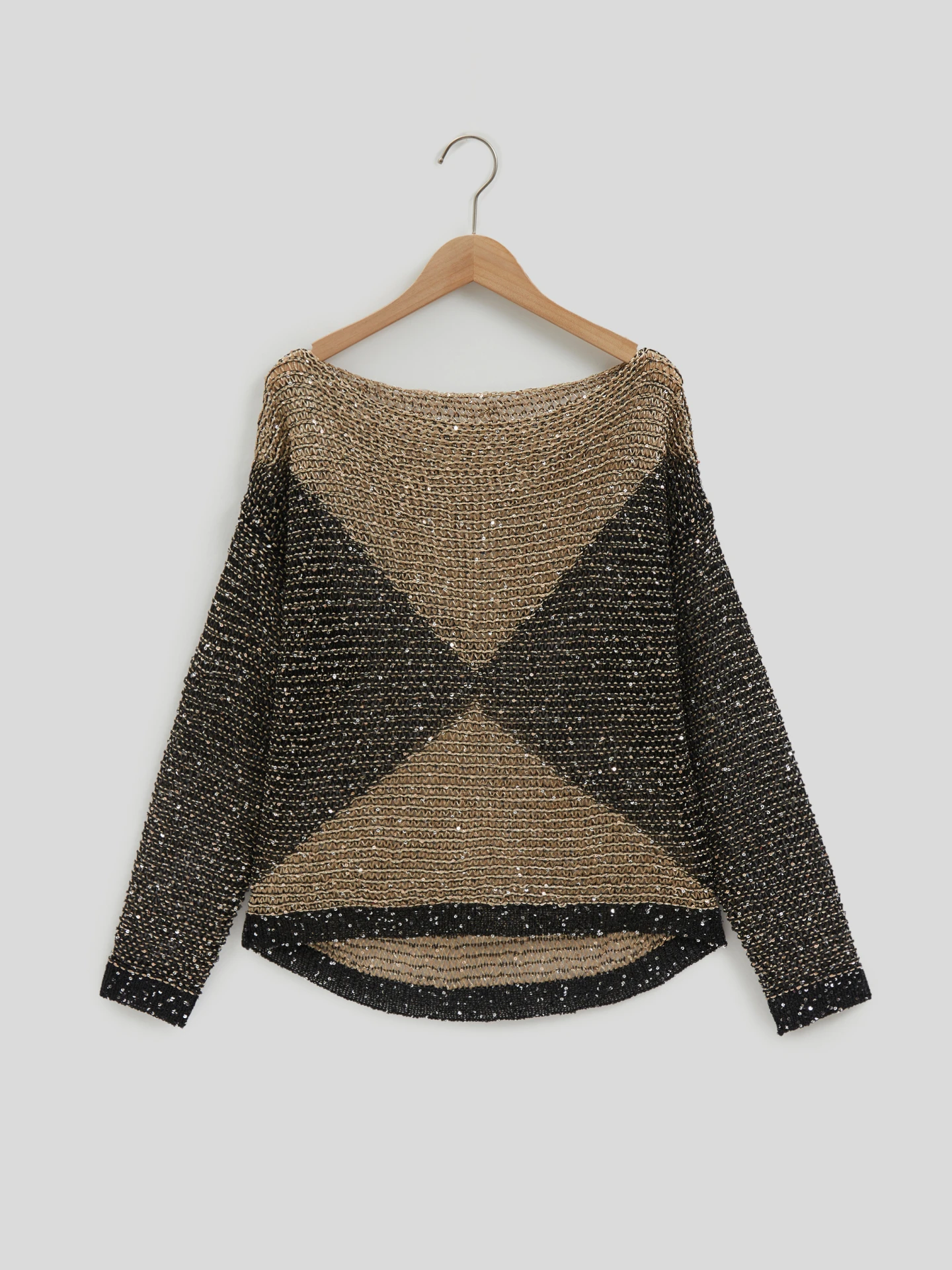 Sequinned Knit Pullover IN Gold