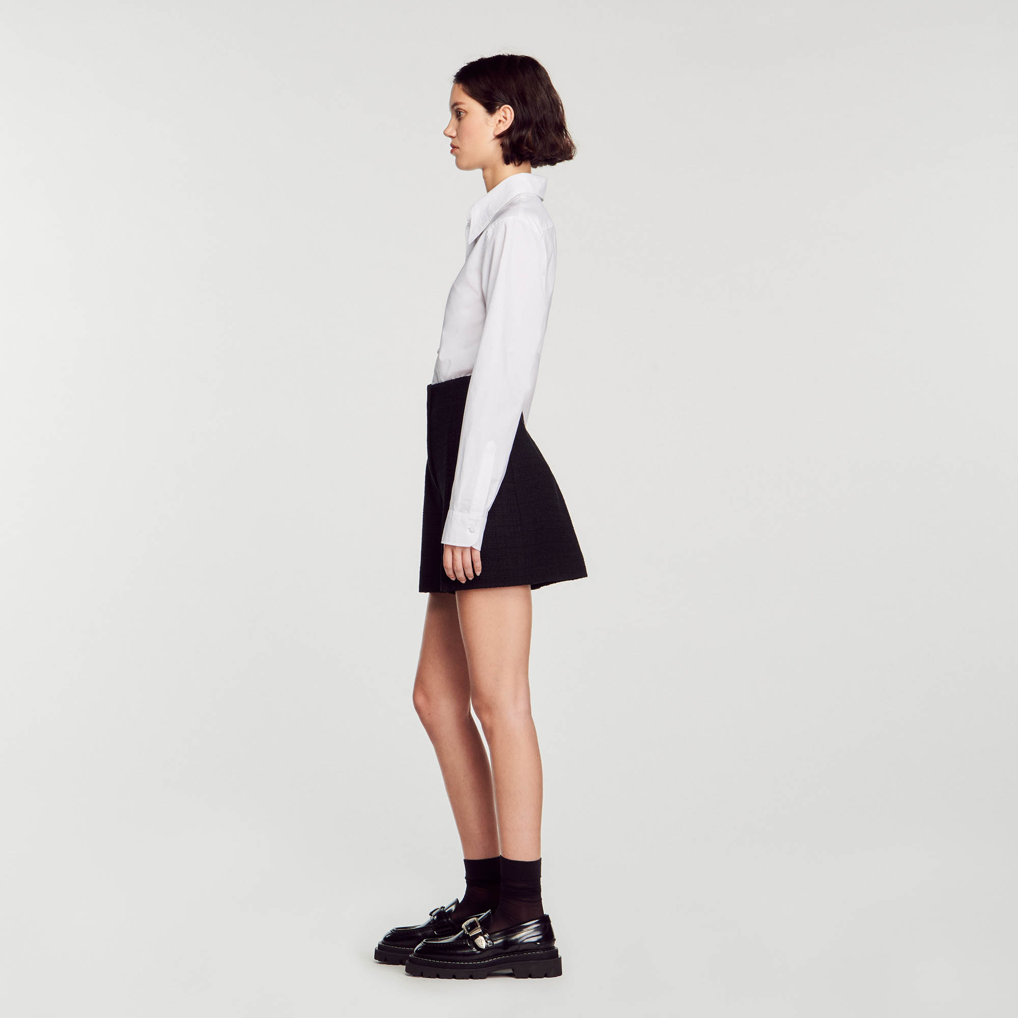 Tweed high-waisted shorts