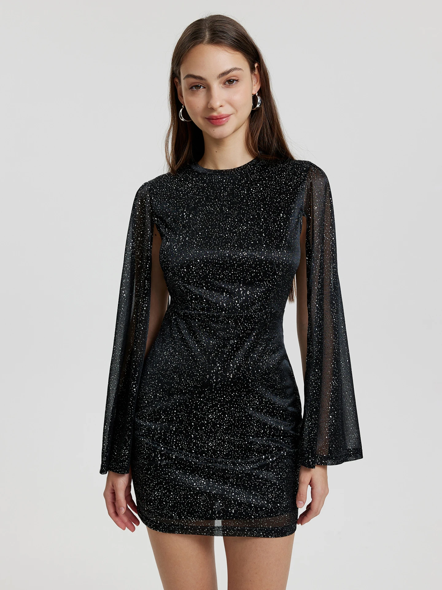 Open Back Bodycon Dress IN Black