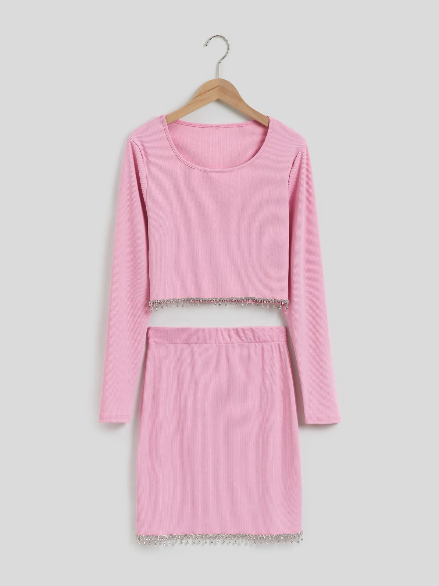 Fringed Co-ord Set in Pink