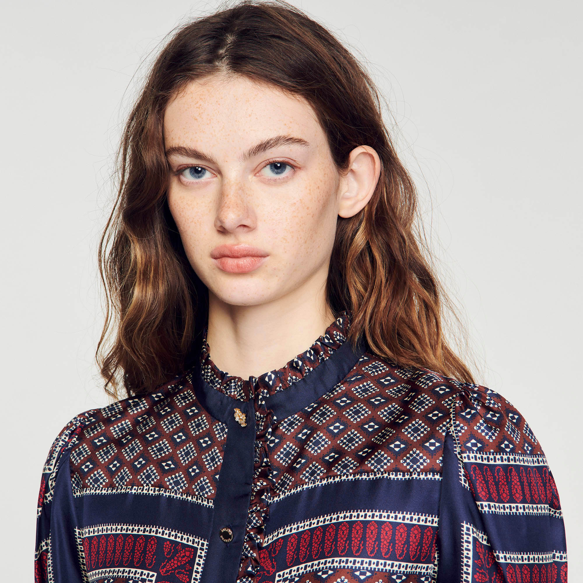 Patterned silk shirt