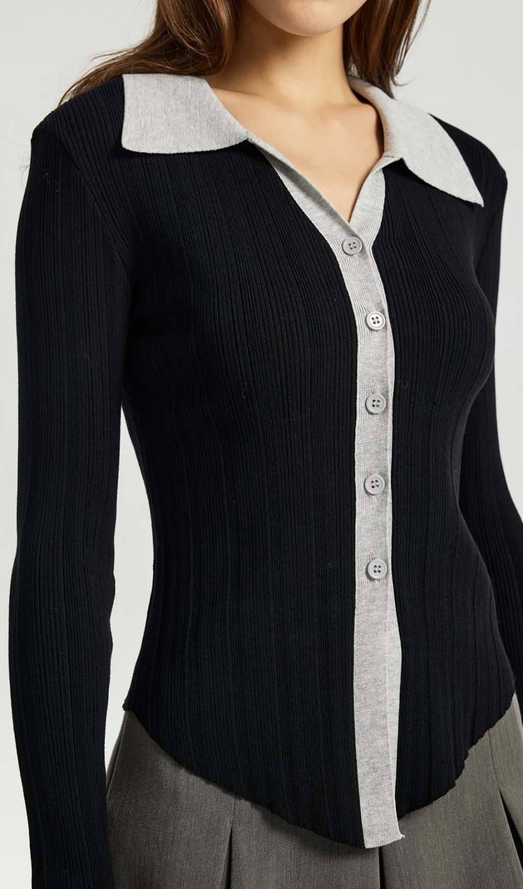 Buttoned Knit Cardigan