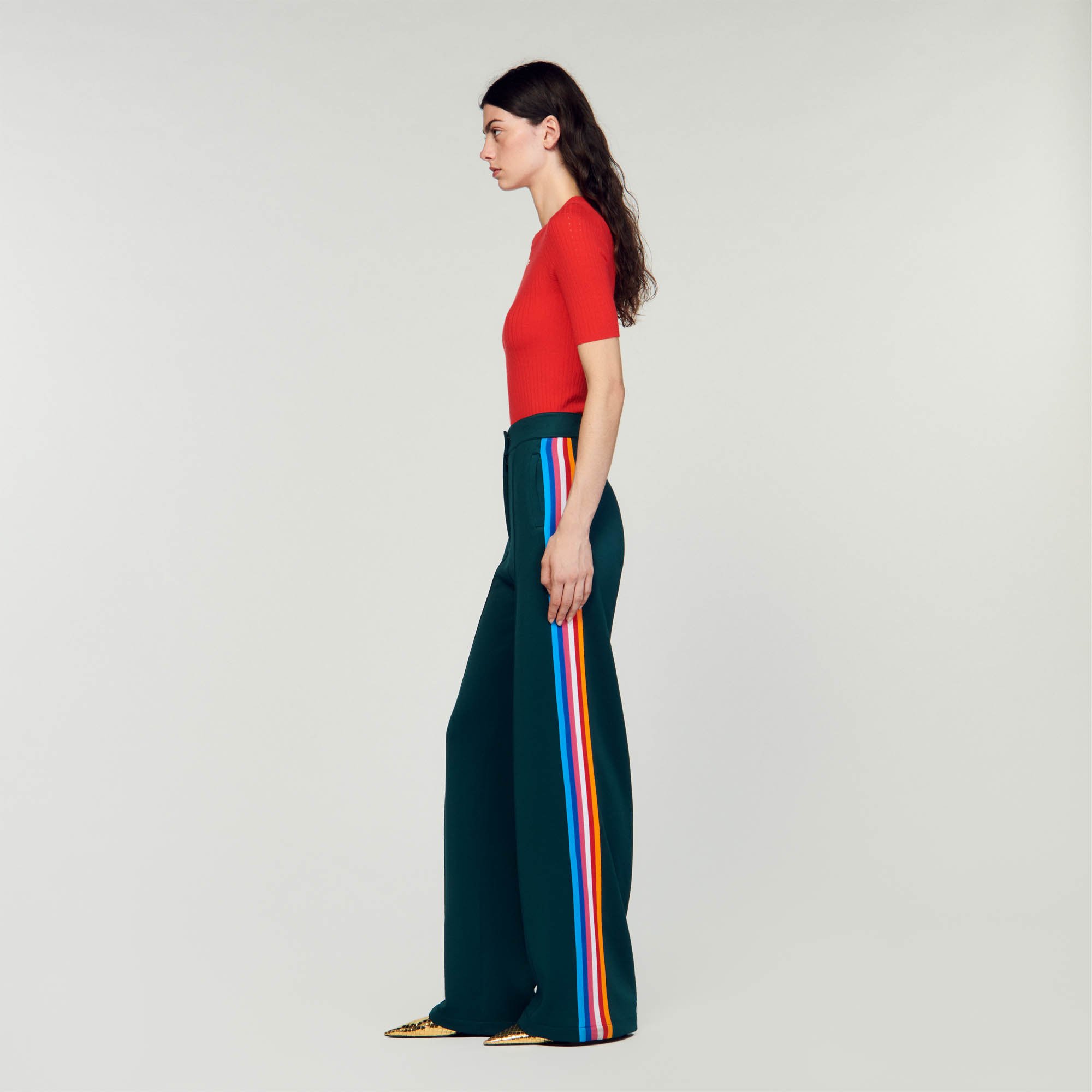 Trousers with side stripes