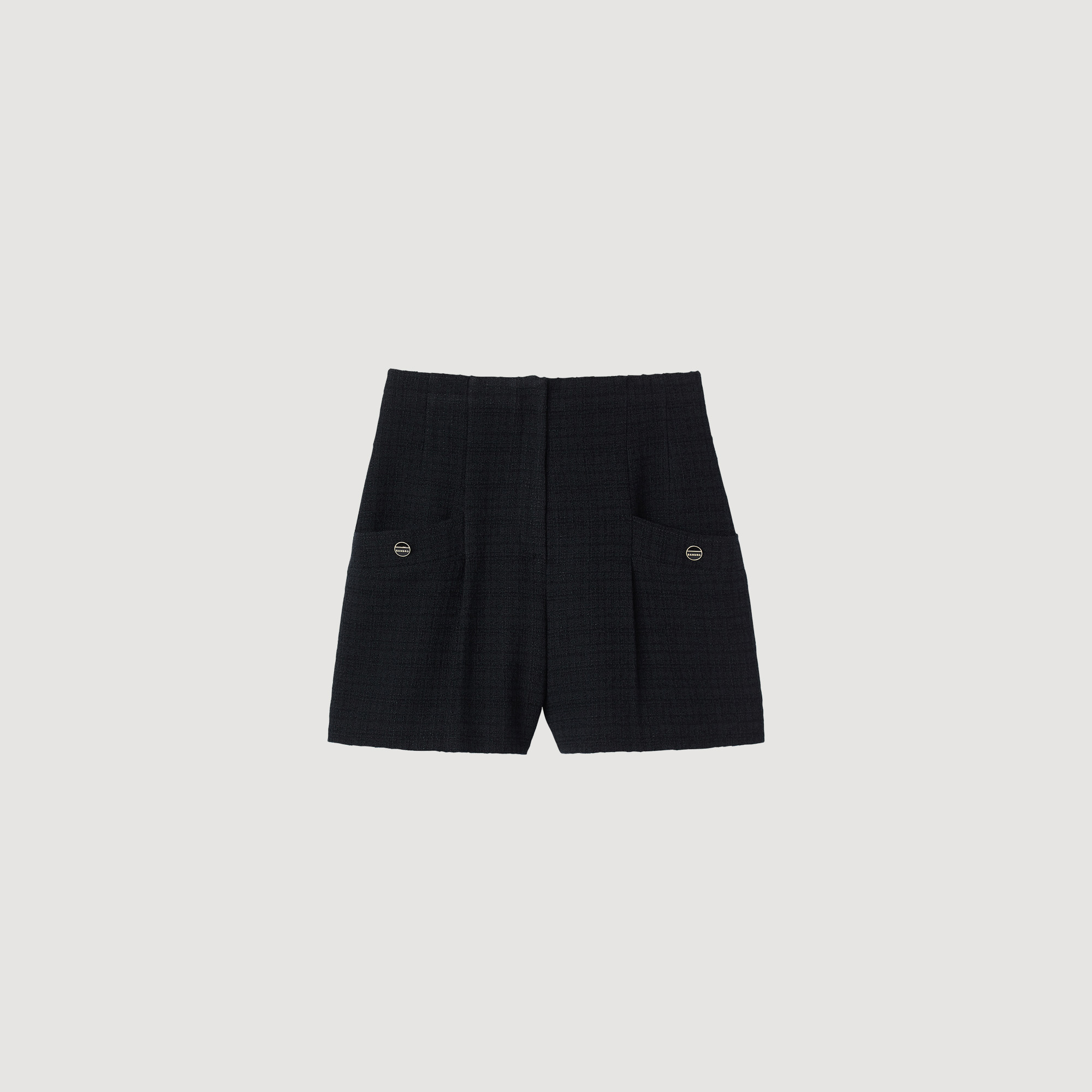 Tweed high-waisted shorts