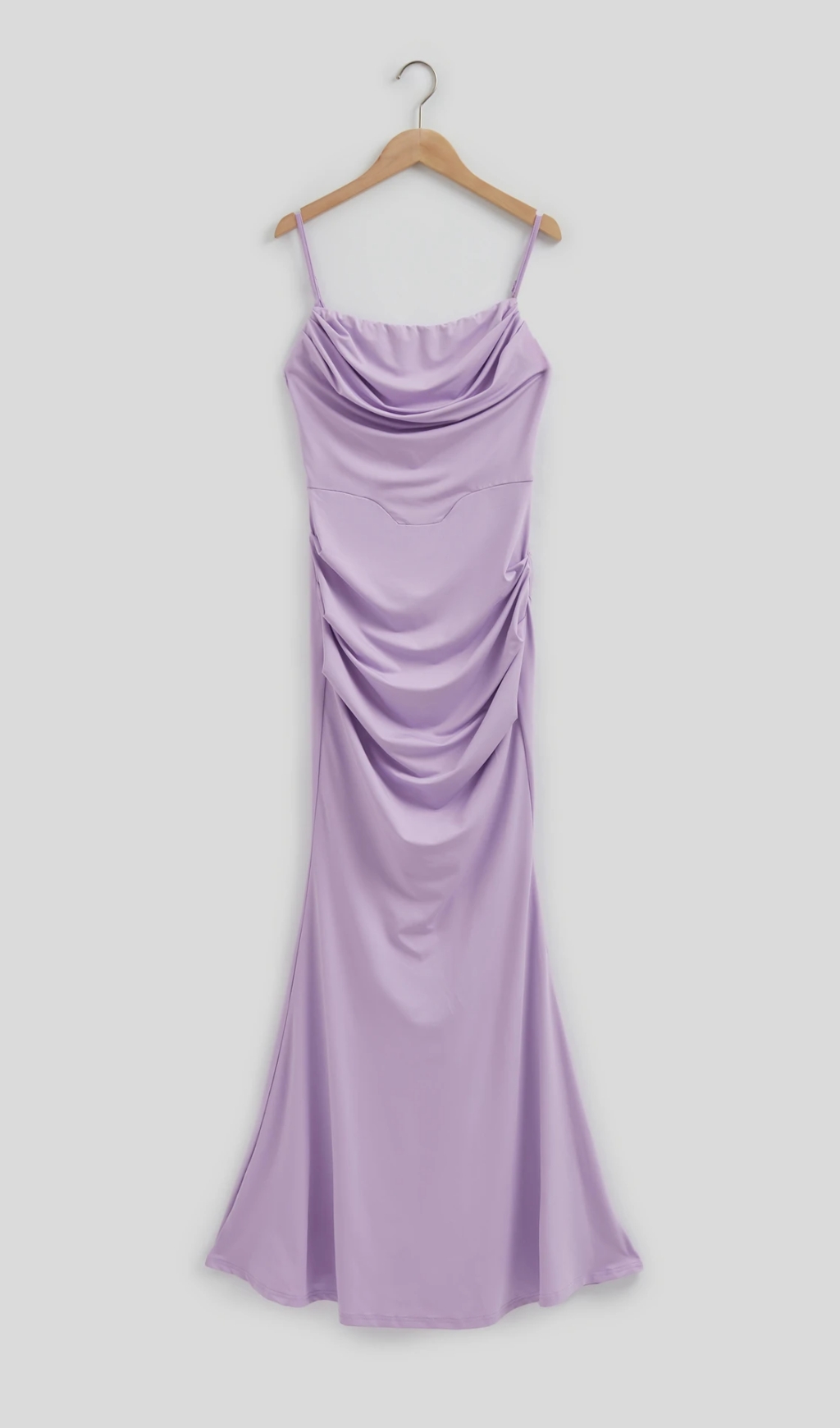 Maxi Gathered Cami Dress in lilac