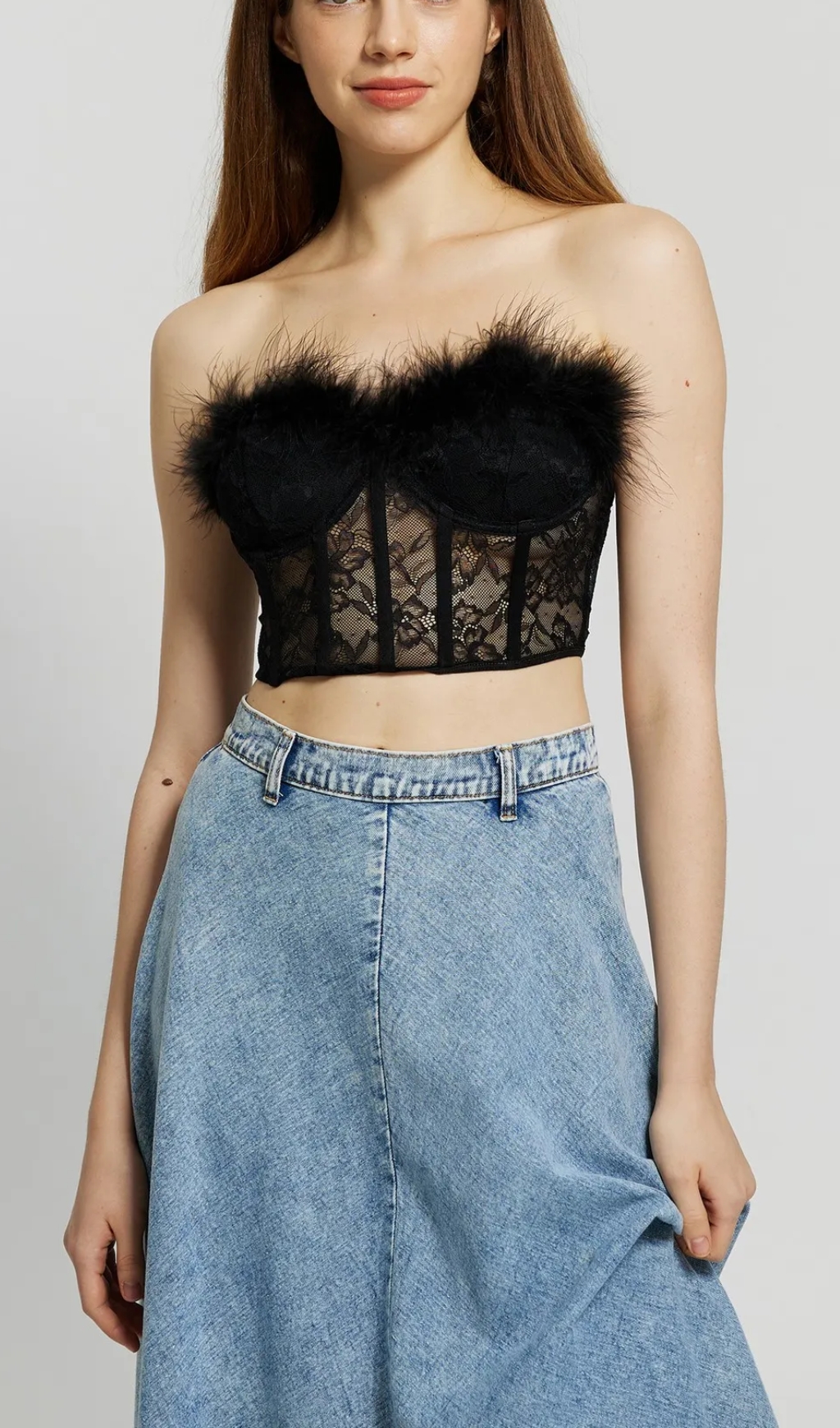 Sheer Tube Top in Black