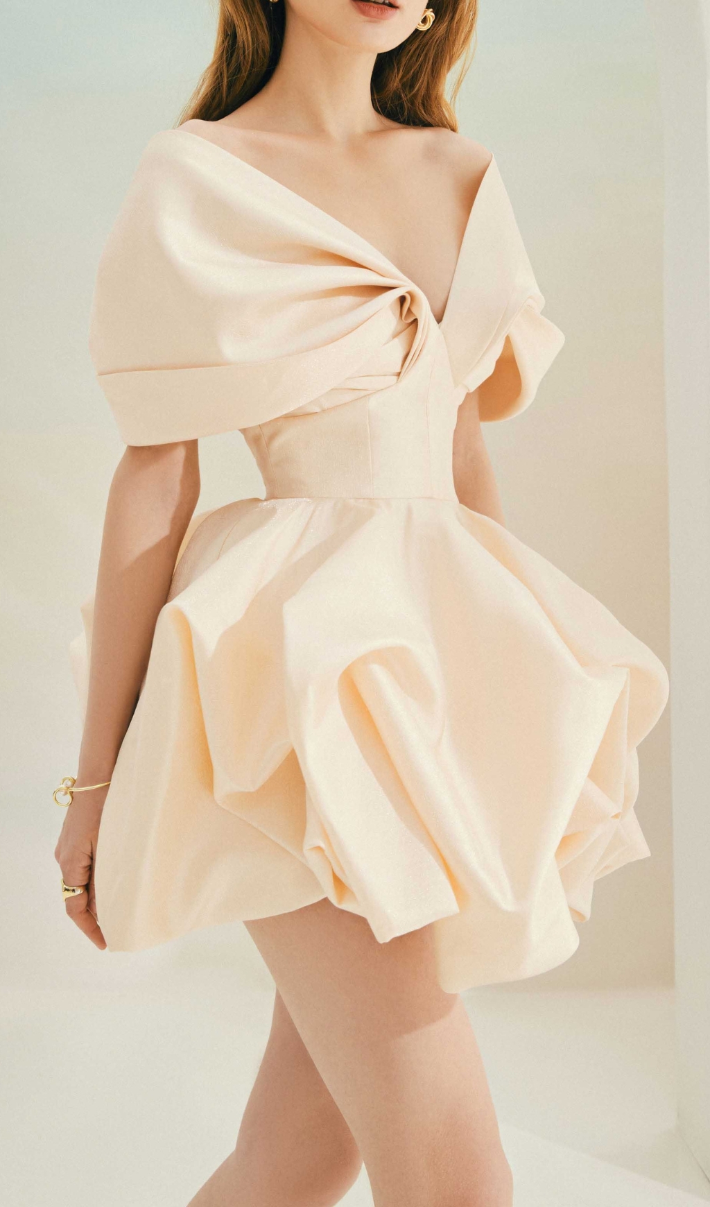 IVORY STRAPLESS MINI DRESS