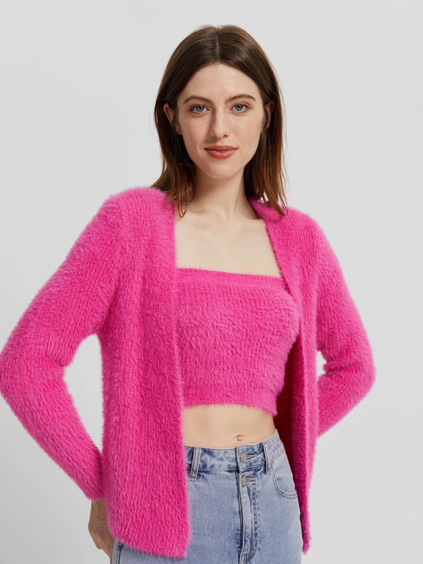 Knit Cardigan IN Red